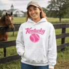 Pink Kentucky Script Softball Hoodie | Classic Pullover Sweatshirt - Bluegrass Elite Apparel LLC