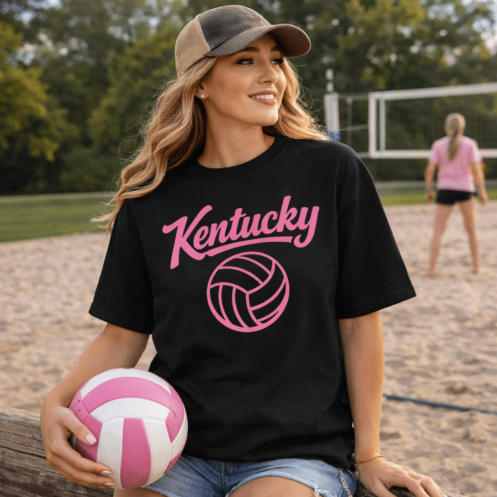 Pink Kentucky Script Volleyball T-Shirt | Classic Script Design | Classic - Bluegrass Elite Apparel LLC