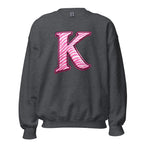 Pink Zebra “K” Unisex Sweatshirt | Classic Fit Fleece - Bluegrass Elite Apparel LLC