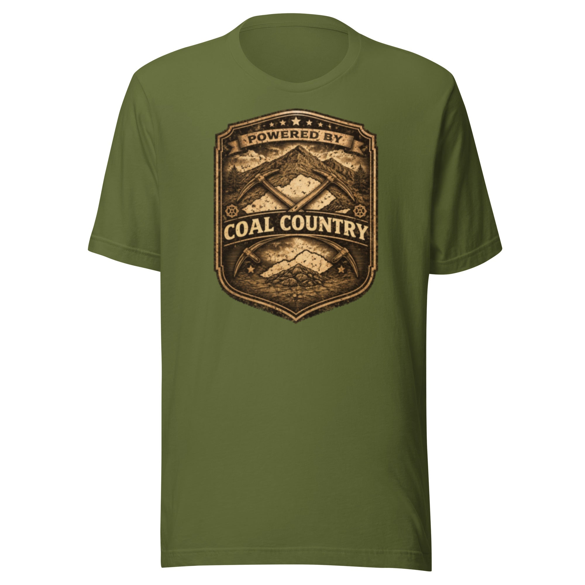 Powered by Coal Country Shirt | Vintage Industrial Badge Design | Classic - Bluegrass Elite Apparel LLC