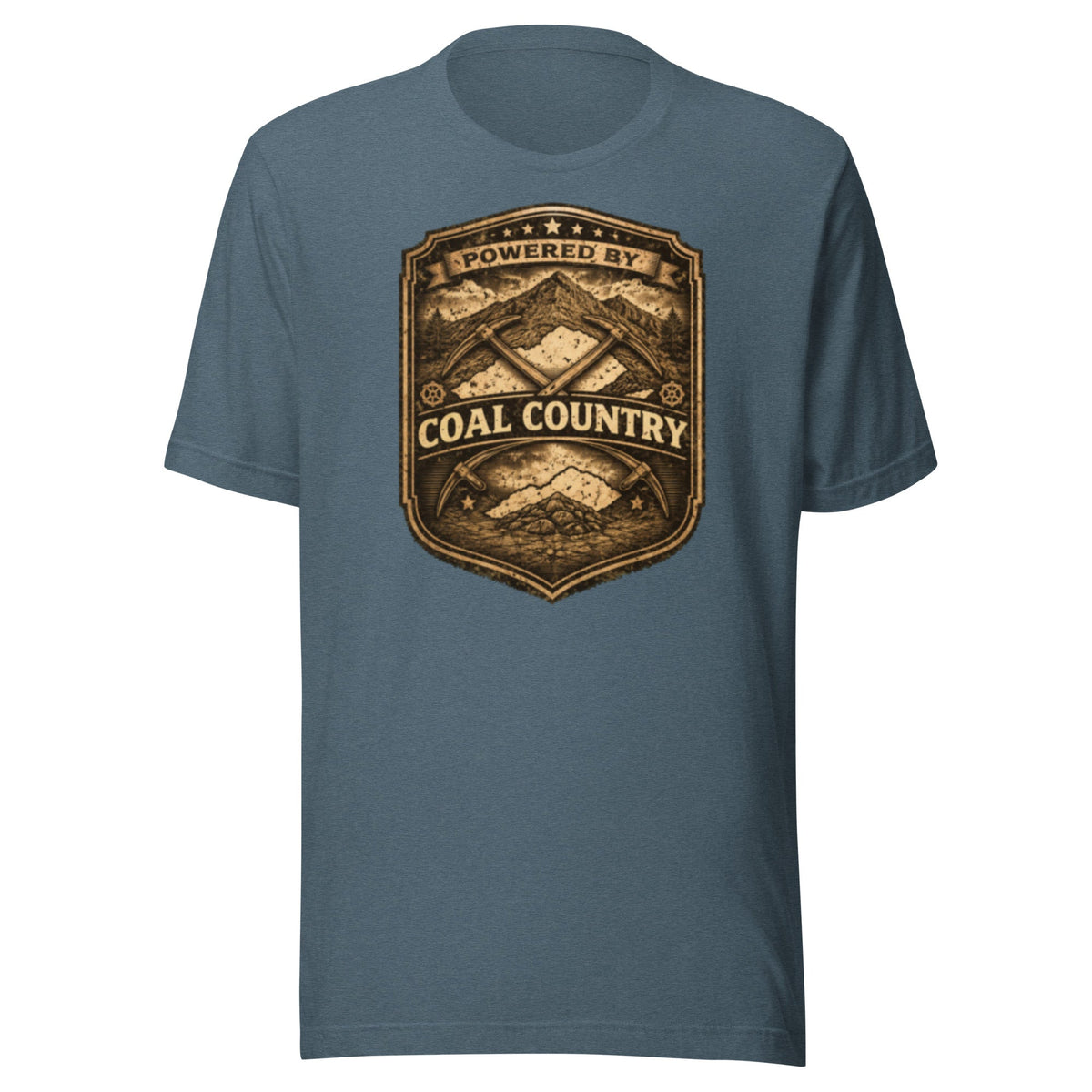 Powered by Coal Country Shirt | Vintage Industrial Badge Design | Classic - Bluegrass Elite Apparel LLC