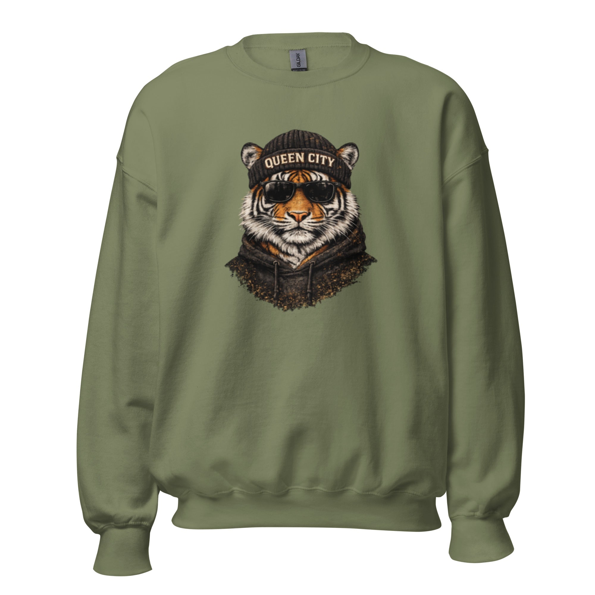 Queen City Tiger Sweatshirt | Cincinnati Street Style - Bluegrass Elite Apparel LLC