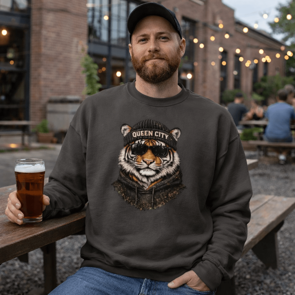 Queen City Tiger Sweatshirt | Cincinnati Street Style - Bluegrass Elite Apparel LLC