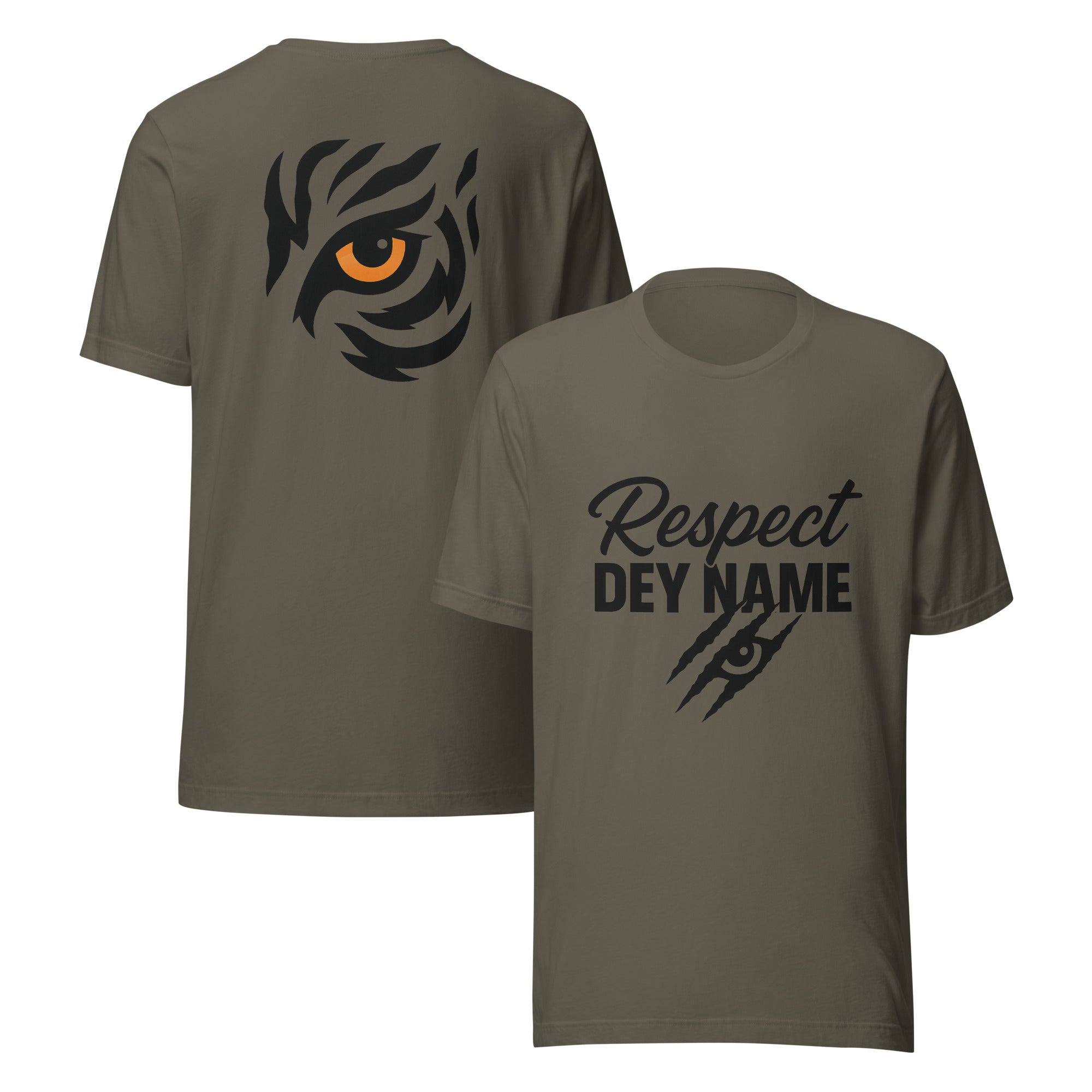 Respect Dey Name T-Shirt | Clawed Script & Tiger Eye Design | Elite - Bluegrass Elite Apparel LLC