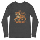 Retro Tiger Football Long Sleeve T-Shirt | Est. 1968 Vintage Style | Classic Airlume Cotton - Bluegrass Elite Apparel LLC