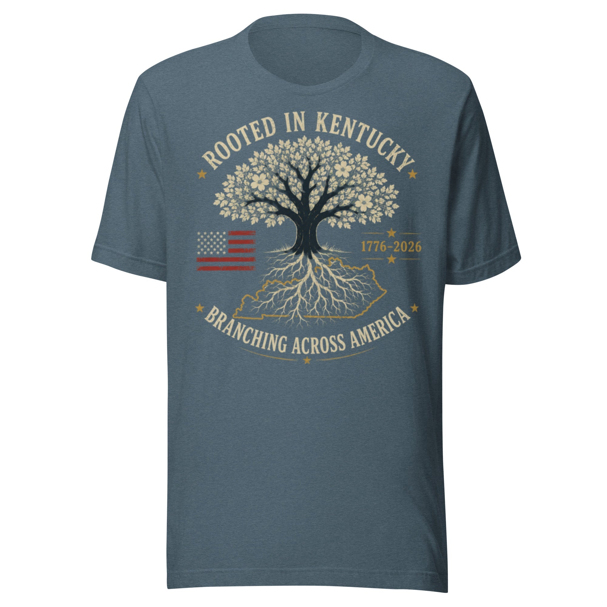 Rooted in Kentucky Branching Across America T-Shirt | Heritage Tree Design | Classic - Bluegrass Elite Apparel LLC