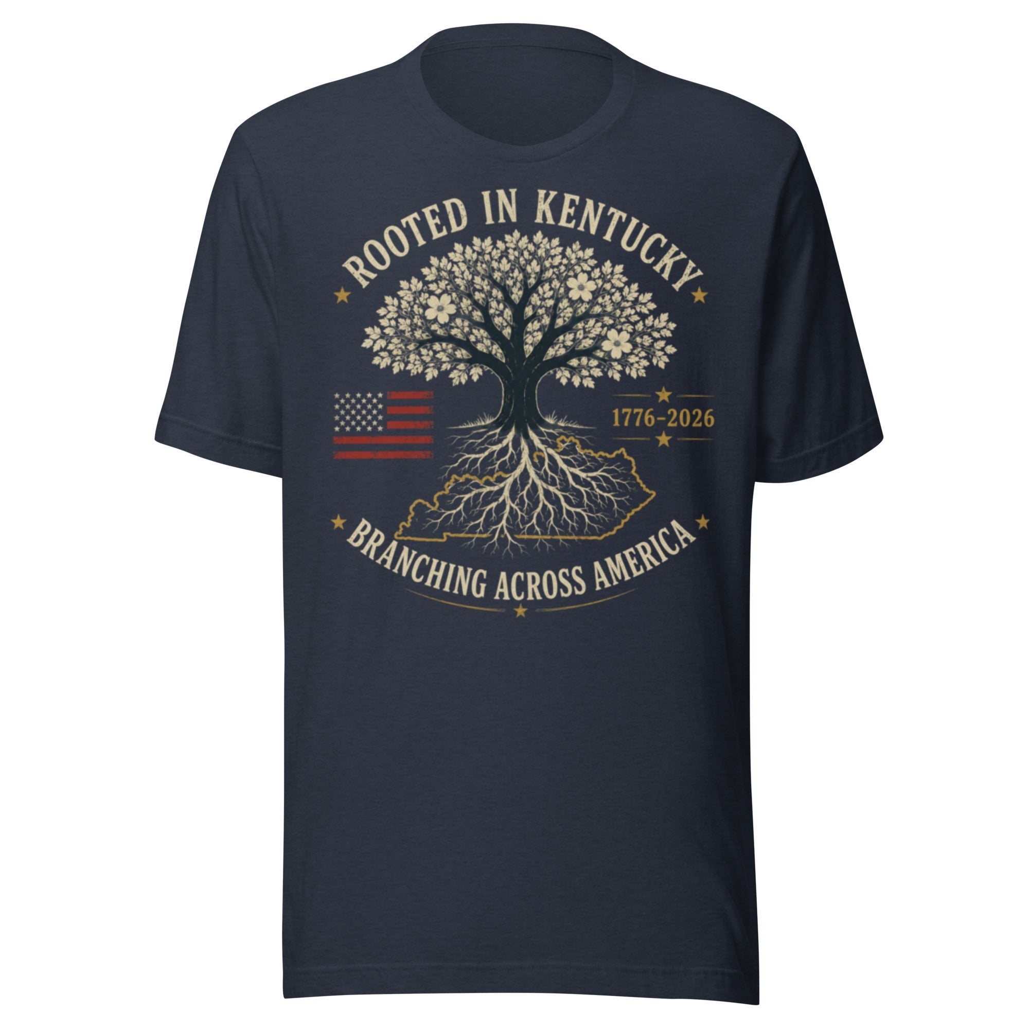 Rooted in Kentucky Branching Across America T-Shirt | Heritage Tree Design | Classic - Bluegrass Elite Apparel LLC