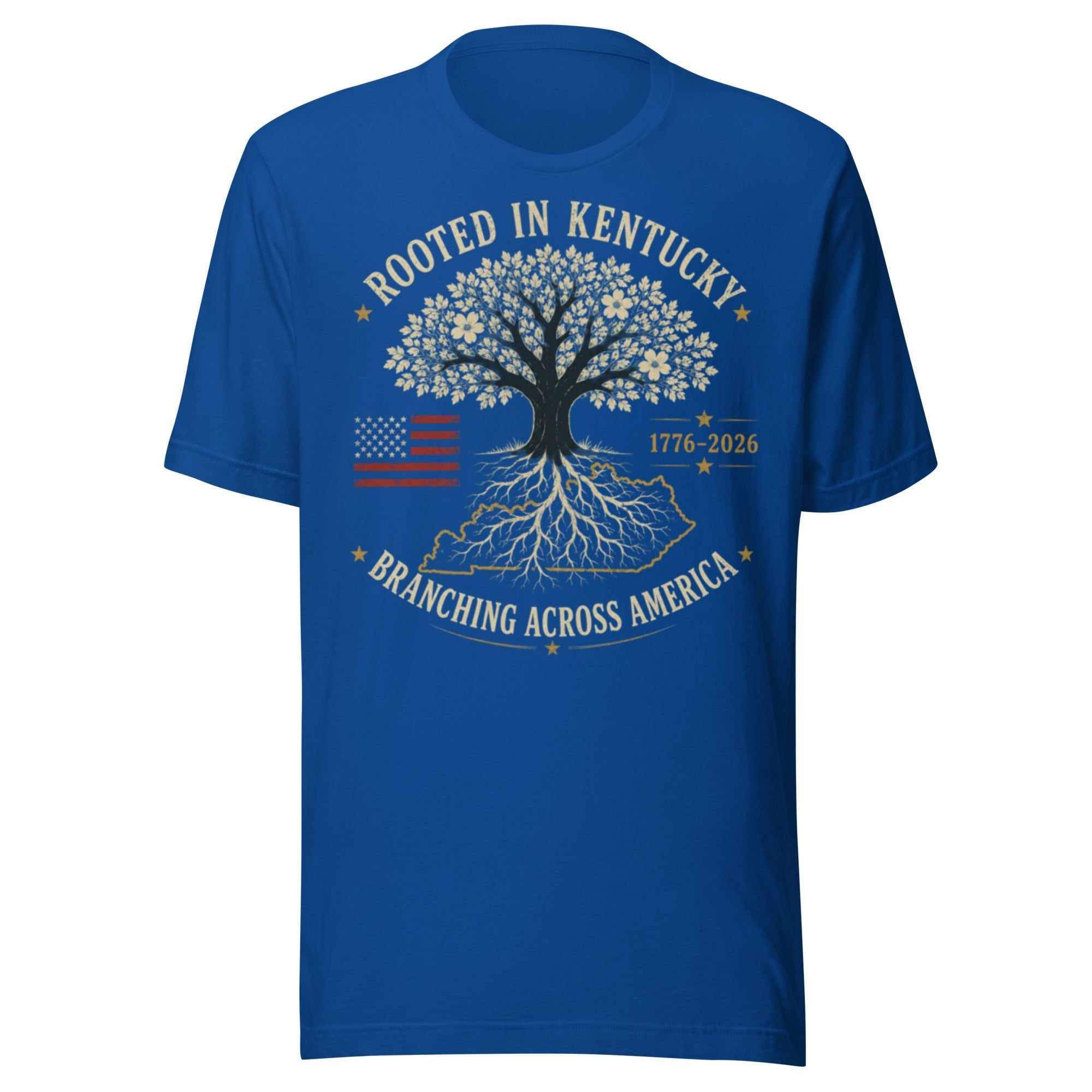 Rooted in Kentucky Branching Across America T-Shirt | Heritage Tree Design | Classic - Bluegrass Elite Apparel LLC