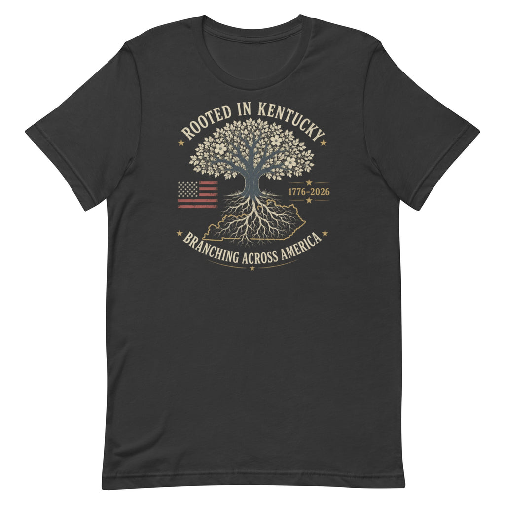 Rooted in Kentucky Branching Across America T-Shirt | Heritage Tree Design | Classic - Bluegrass Elite Apparel LLC