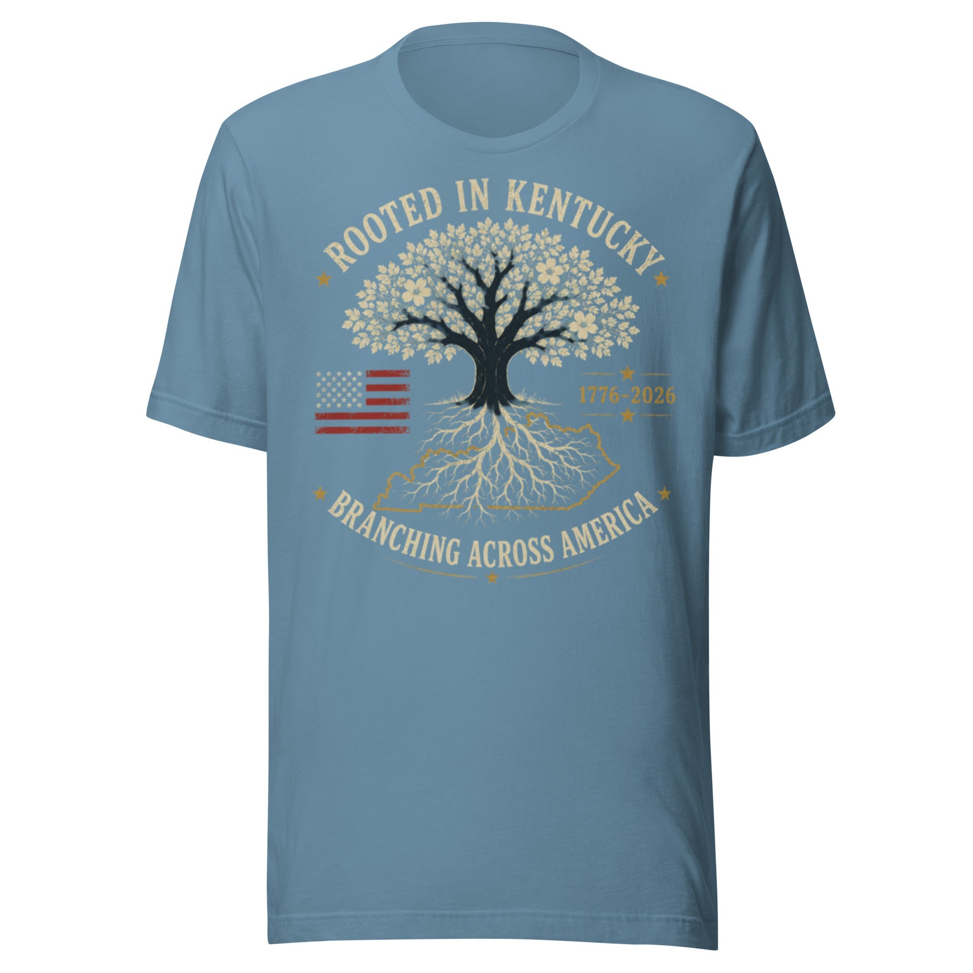 Rooted in Kentucky Branching Across America T-Shirt | Heritage Tree Design | Classic - Bluegrass Elite Apparel LLC
