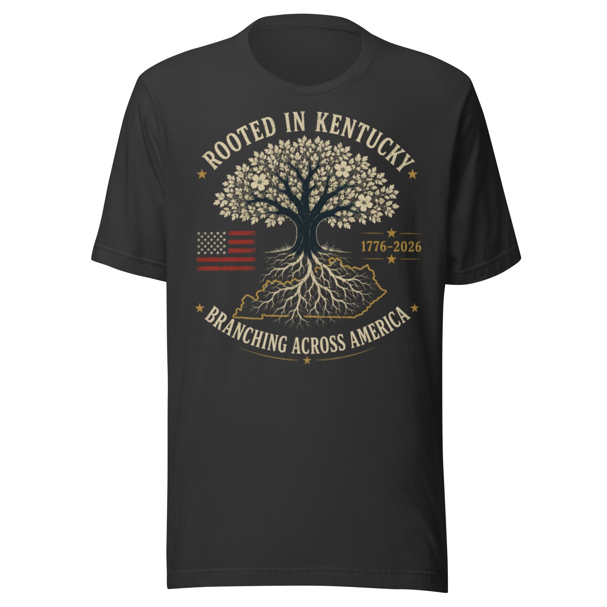 Rooted in Kentucky Branching Across America T-Shirt | Heritage Tree Design | Classic - Bluegrass Elite Apparel LLC