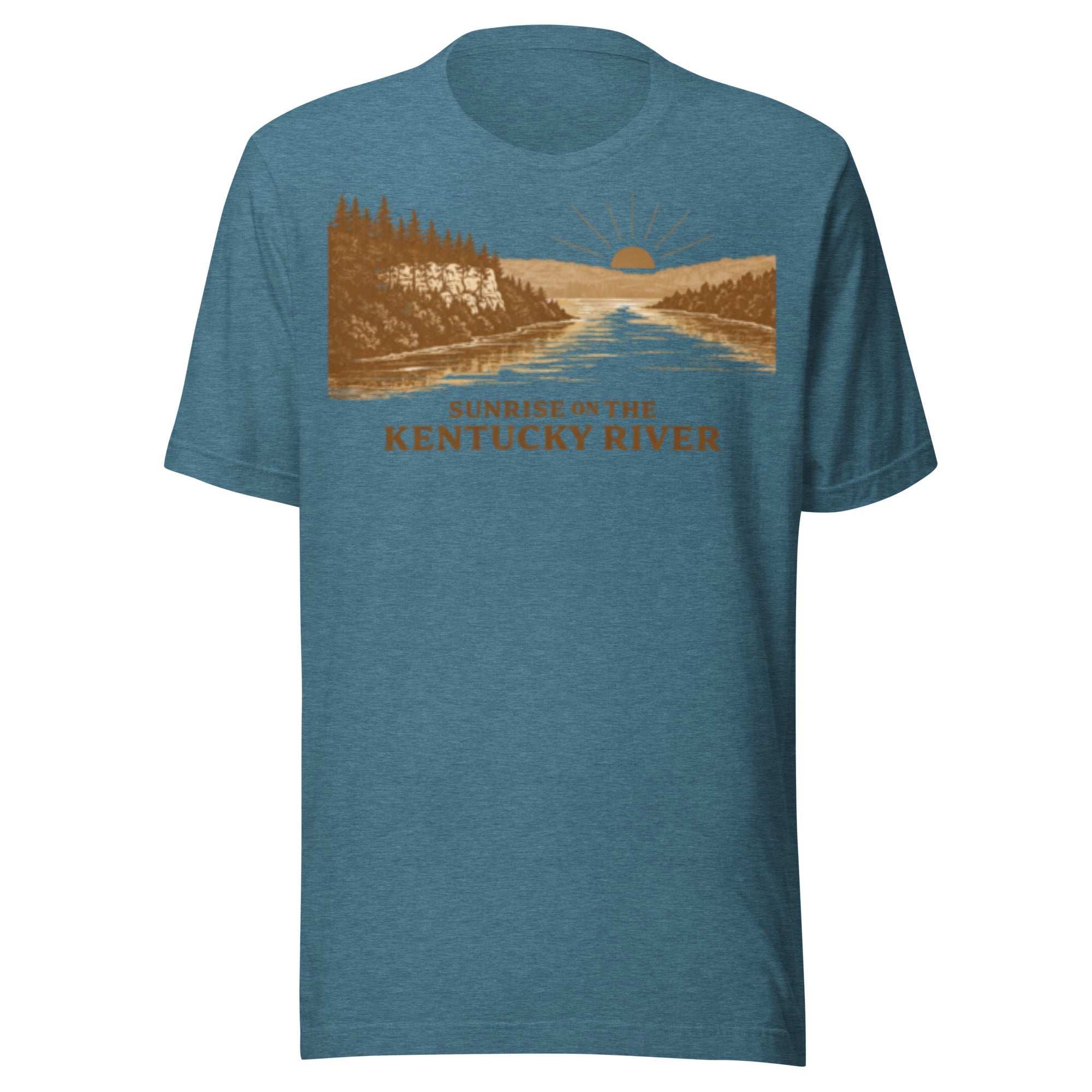 Sunrise Kentucky River Shirt | Minimal Two Tone Bluff Design | Classic - Bluegrass Elite Apparel LLC