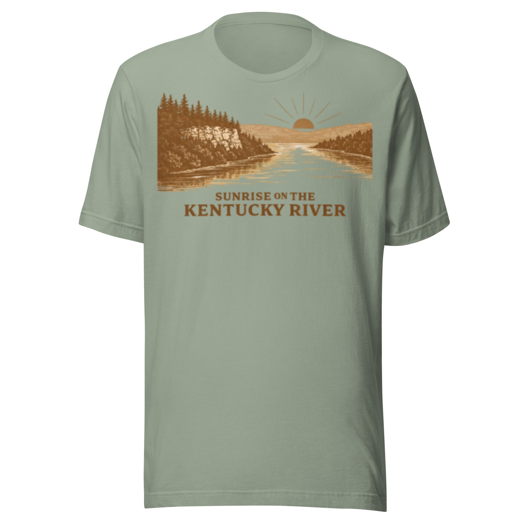 Sunrise Kentucky River Shirt | Minimal Two Tone Bluff Design | Classic - Bluegrass Elite Apparel LLC