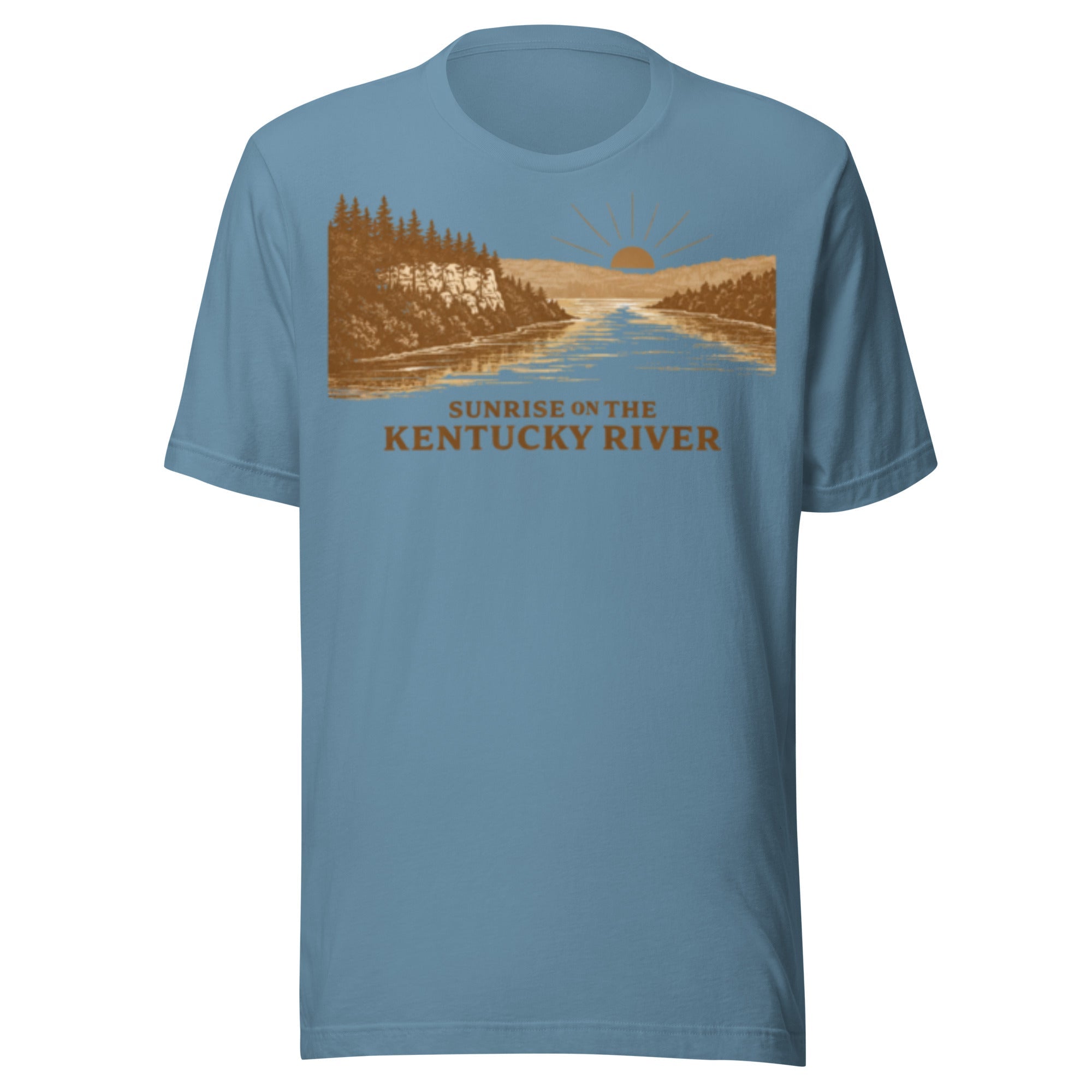 Sunrise Kentucky River Shirt | Minimal Two Tone Bluff Design | Classic - Bluegrass Elite Apparel LLC
