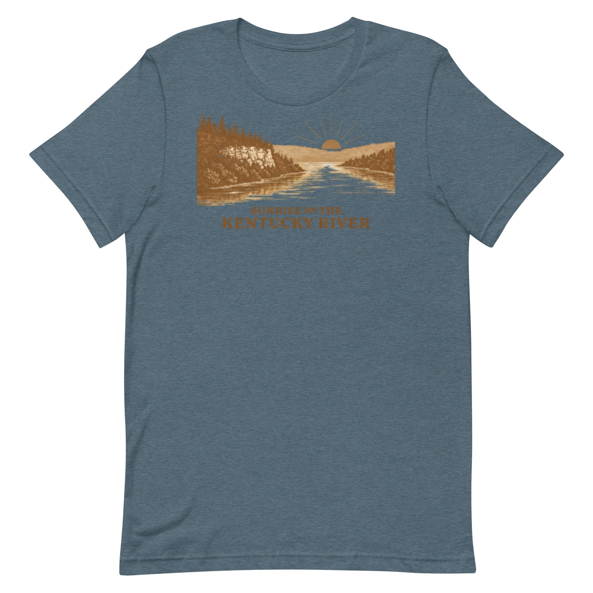 Sunrise Kentucky River Shirt | Minimal Two Tone Bluff Design | Classic - Bluegrass Elite Apparel LLC