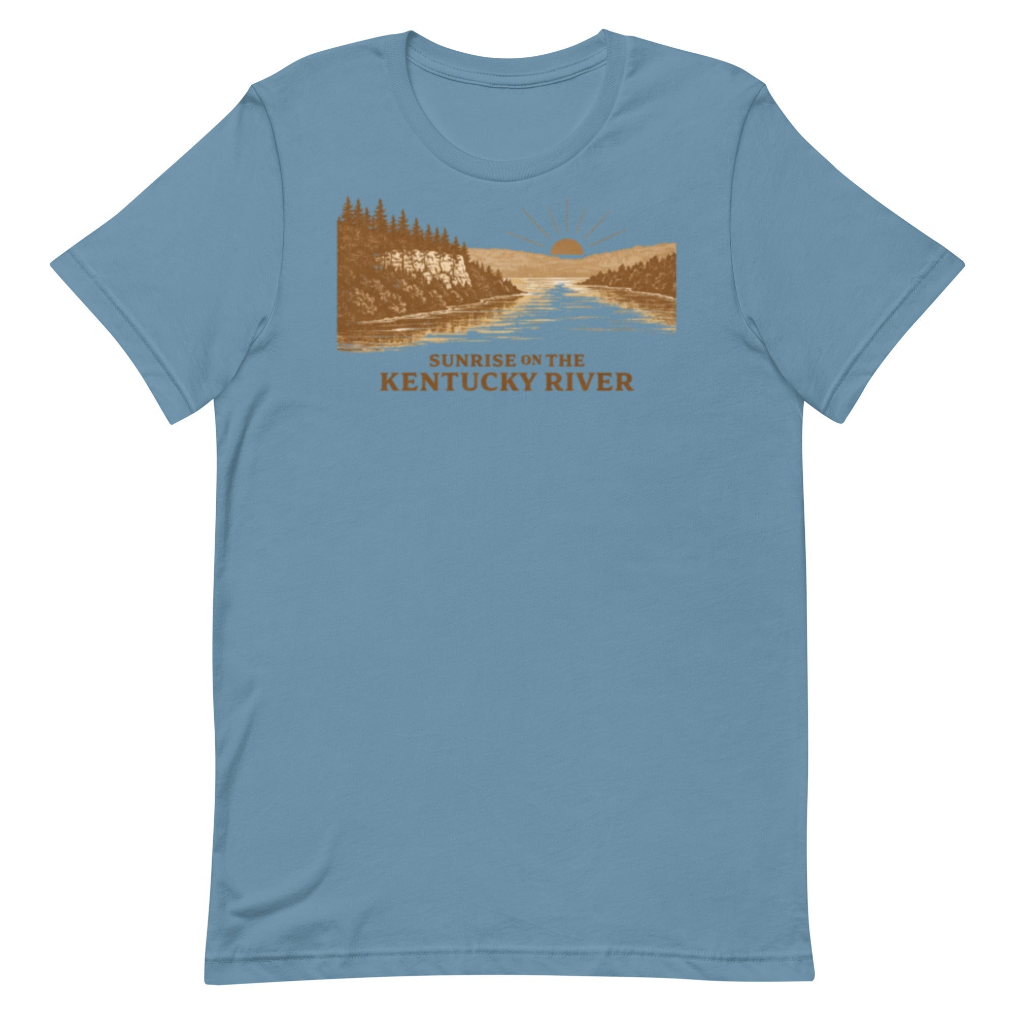 Sunrise Kentucky River Shirt | Minimal Two Tone Bluff Design | Classic - Bluegrass Elite Apparel LLC