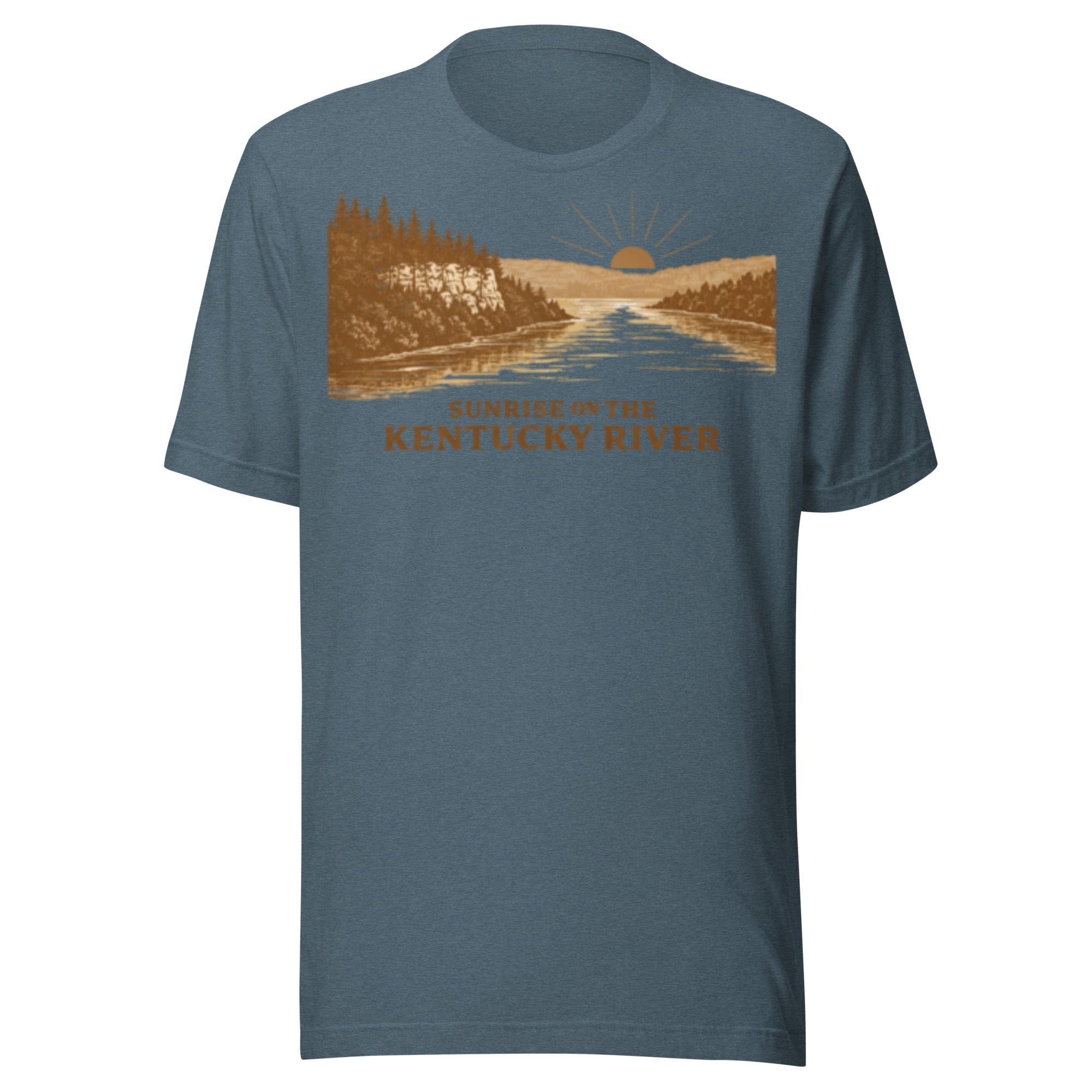 Sunrise Kentucky River Shirt | Minimal Two Tone Bluff Design | Classic - Bluegrass Elite Apparel LLC