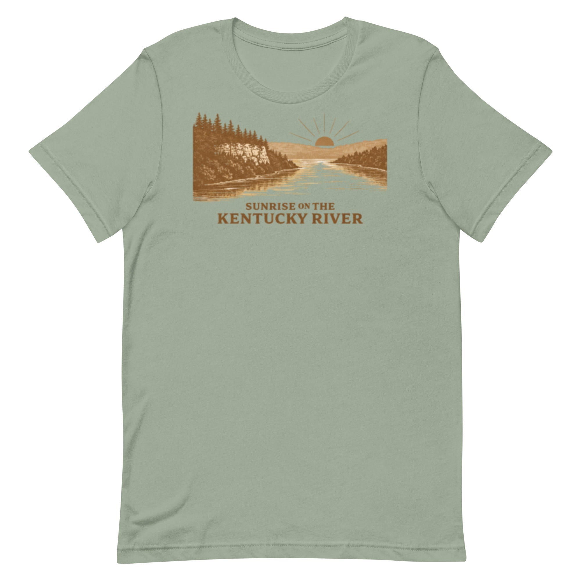 Sunrise Kentucky River Shirt | Minimal Two Tone Bluff Design | Classic - Bluegrass Elite Apparel LLC