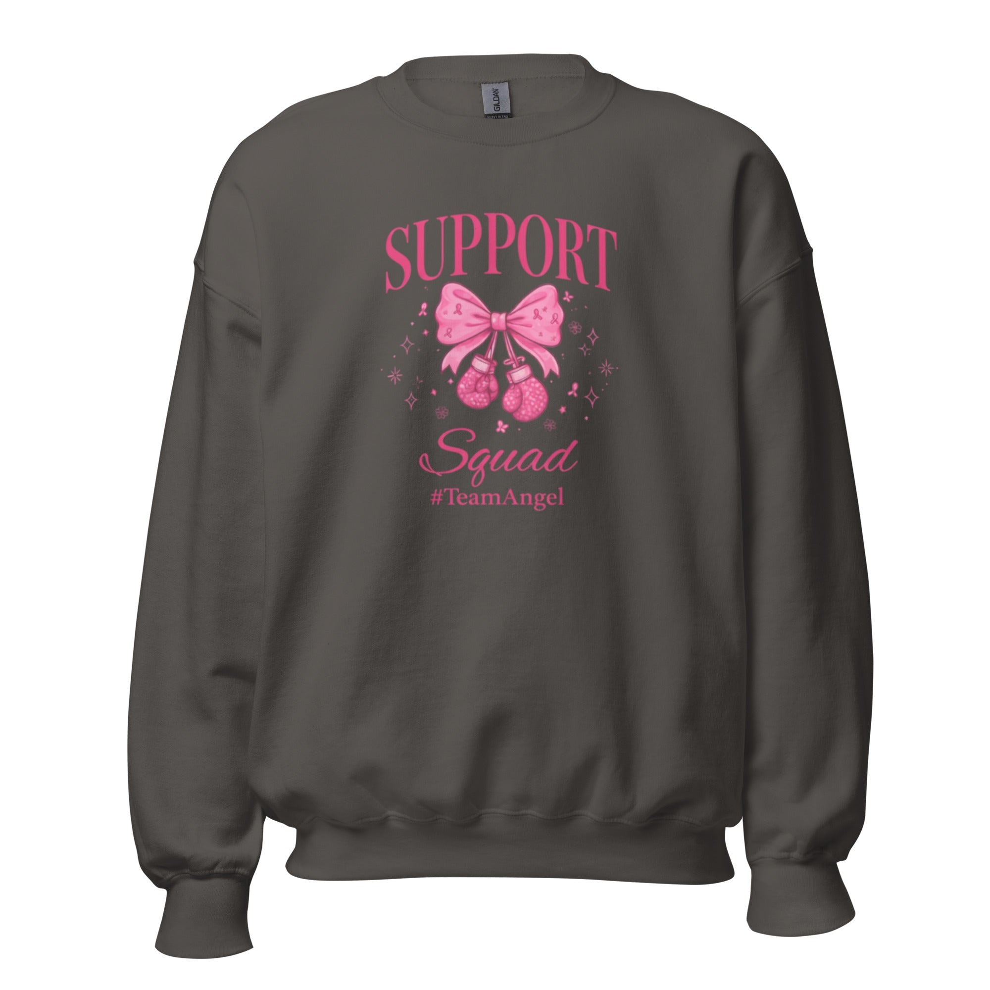 Support Squad TeamAngel Sweatshirt | Breast Cancer Awareness Gift - Bluegrass Elite Apparel LLC