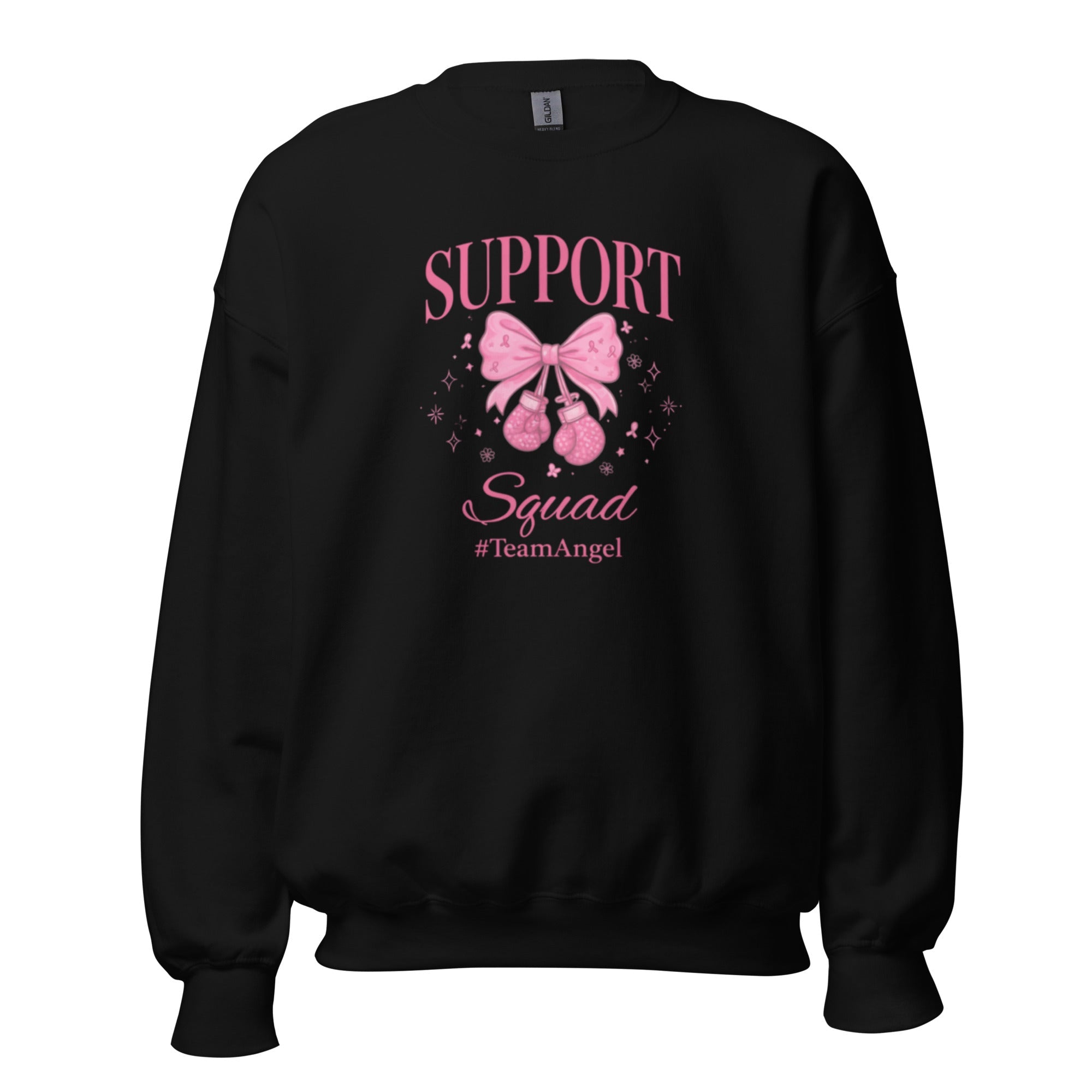Support Squad TeamAngel Sweatshirt | Breast Cancer Awareness Gift - Bluegrass Elite Apparel LLC