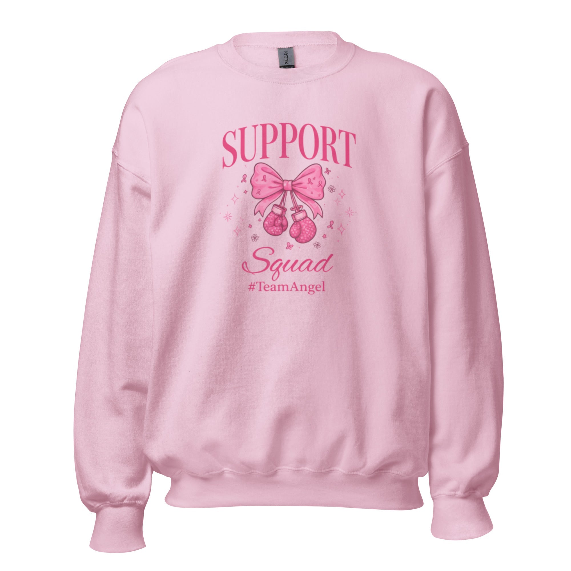 Support Squad TeamAngel Sweatshirt | Breast Cancer Awareness Gift - Bluegrass Elite Apparel LLC