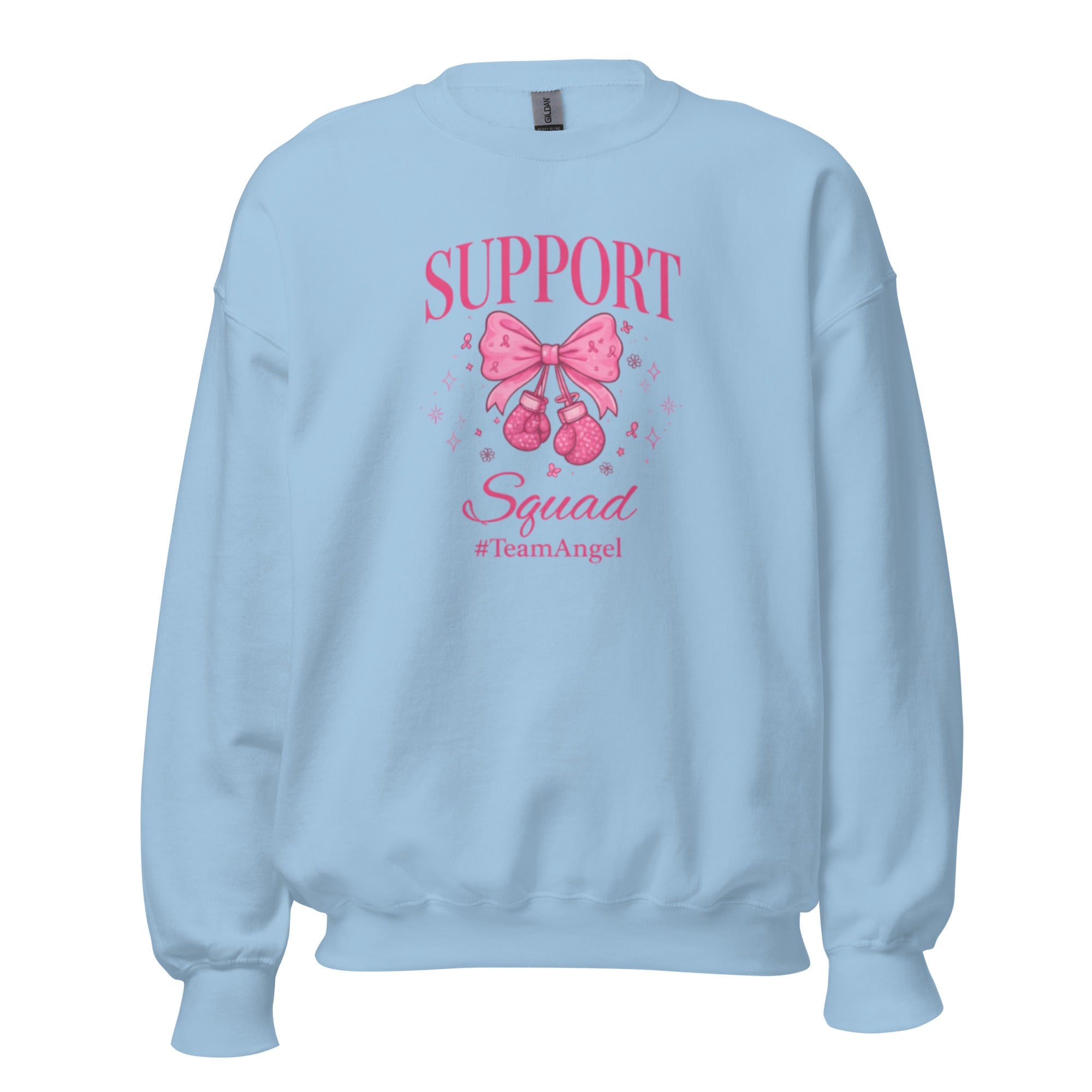 Support Squad TeamAngel Sweatshirt | Breast Cancer Awareness Gift - Bluegrass Elite Apparel LLC