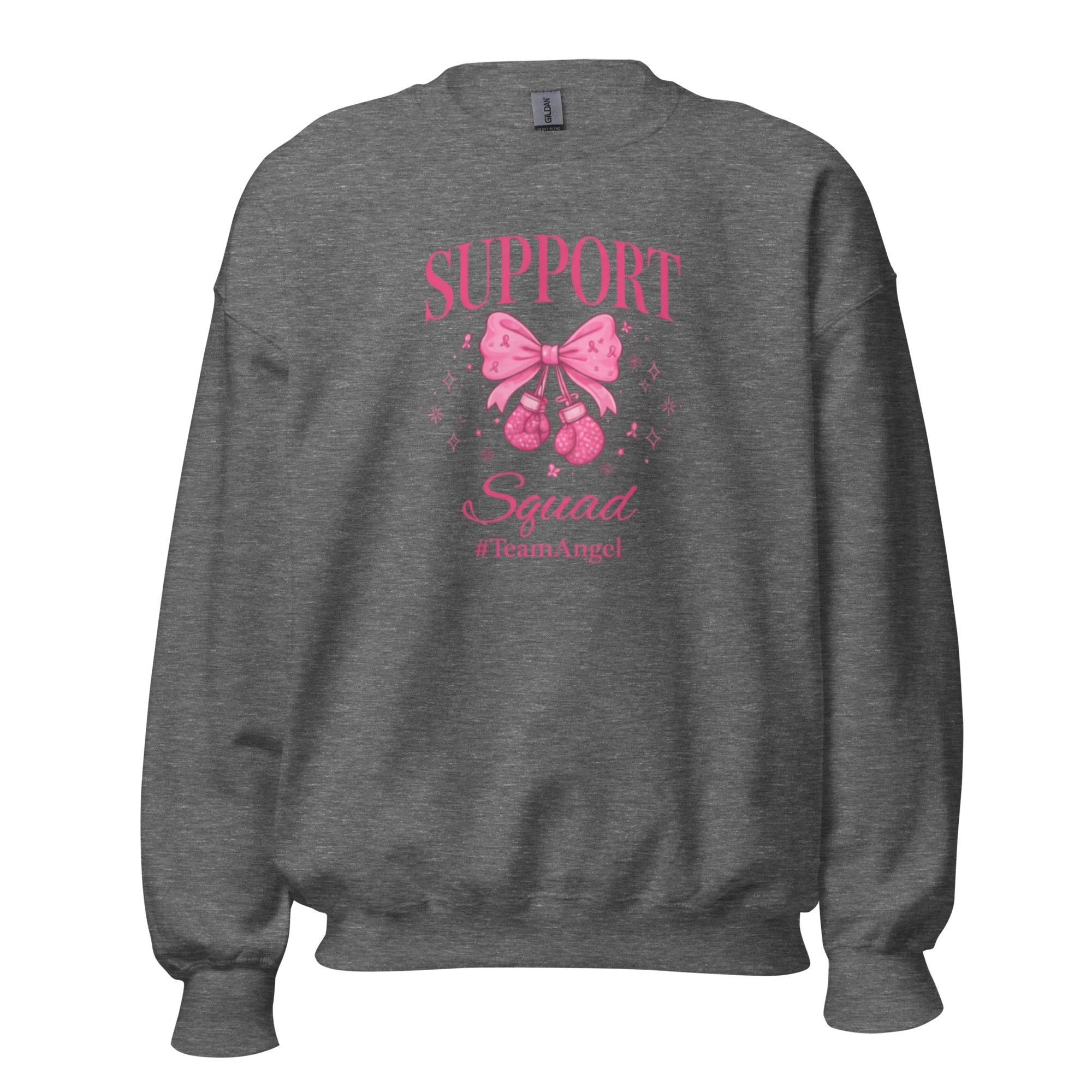 Support Squad TeamAngel Sweatshirt | Breast Cancer Awareness Gift - Bluegrass Elite Apparel LLC