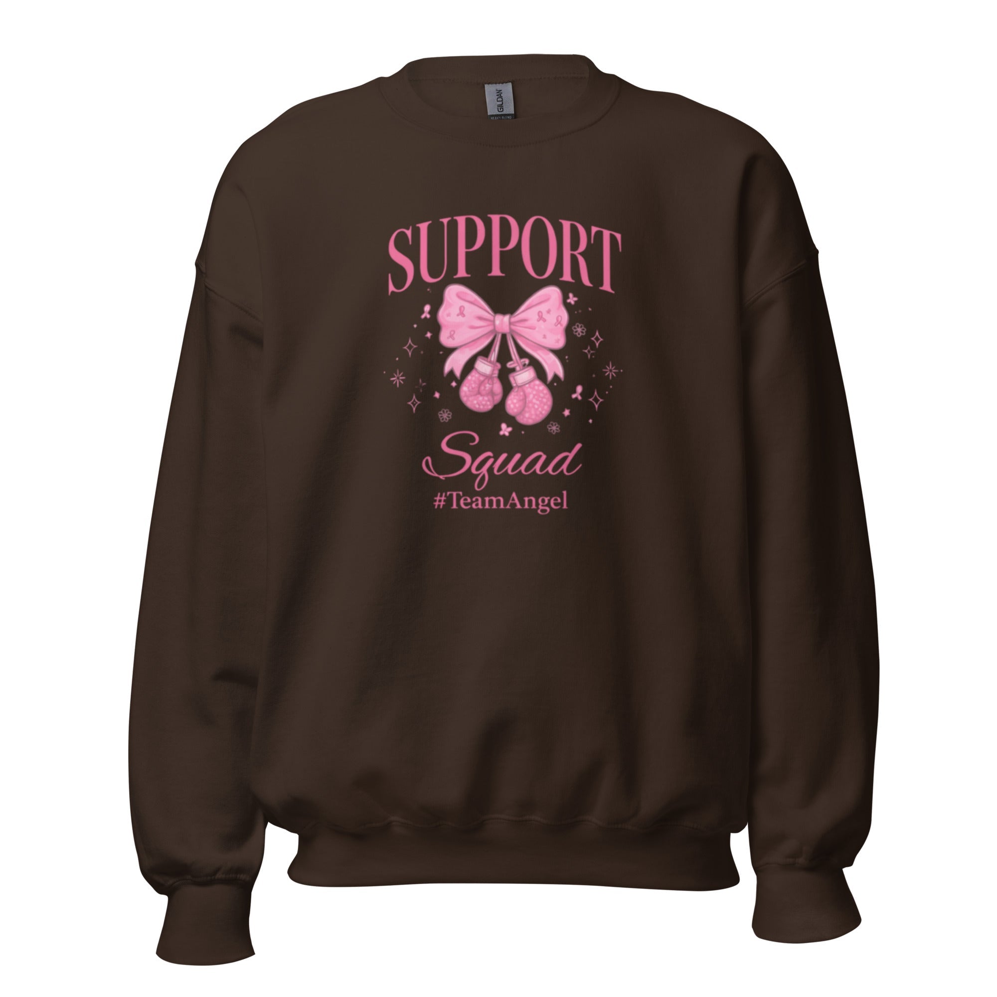 Support Squad TeamAngel Sweatshirt | Breast Cancer Awareness Gift - Bluegrass Elite Apparel LLC