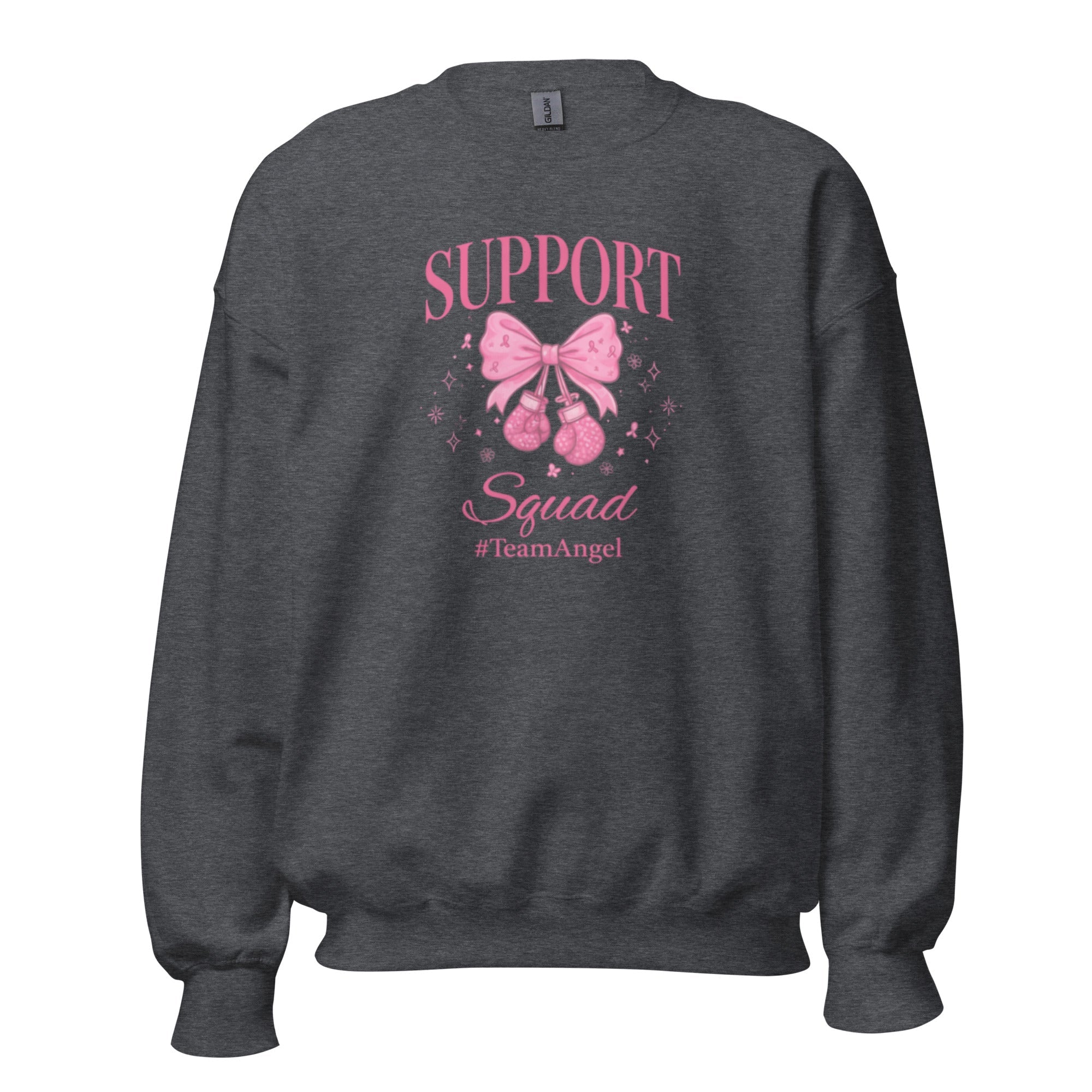 Support Squad TeamAngel Sweatshirt | Breast Cancer Awareness Gift - Bluegrass Elite Apparel LLC