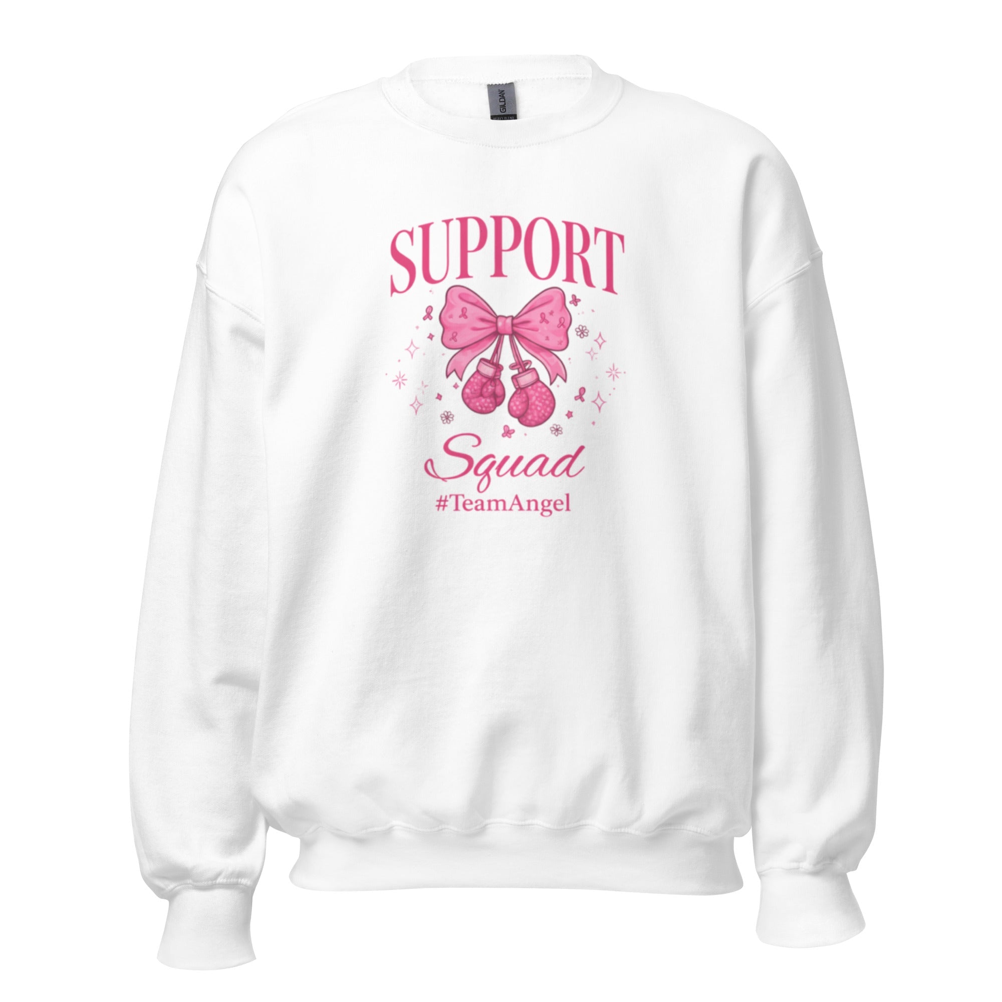 Support Squad TeamAngel Sweatshirt | Breast Cancer Awareness Gift - Bluegrass Elite Apparel LLC