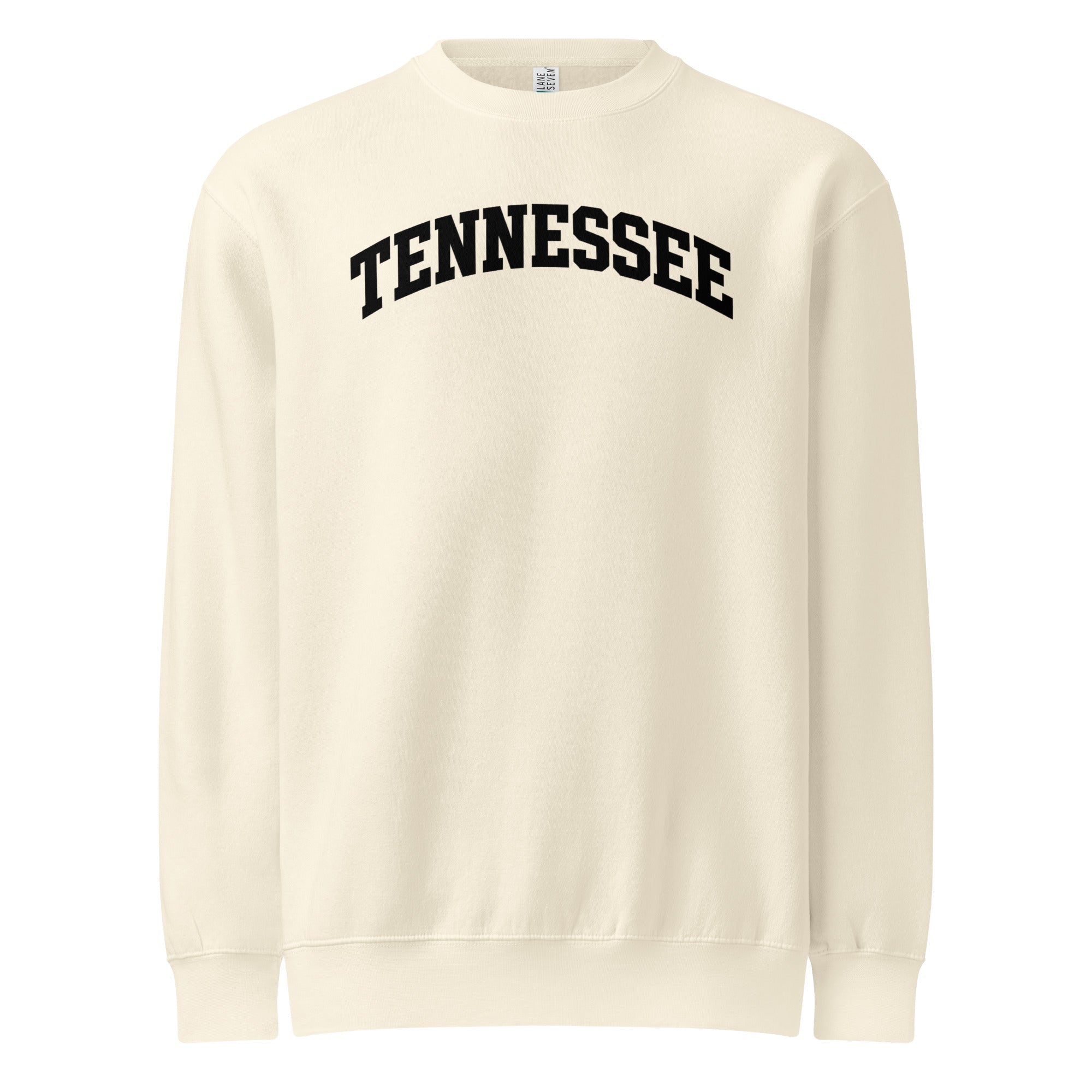 Tennessee Crewneck Sweatshirt | Arched Block Letter Design | Premium Fit - Bluegrass Elite Apparel LLC