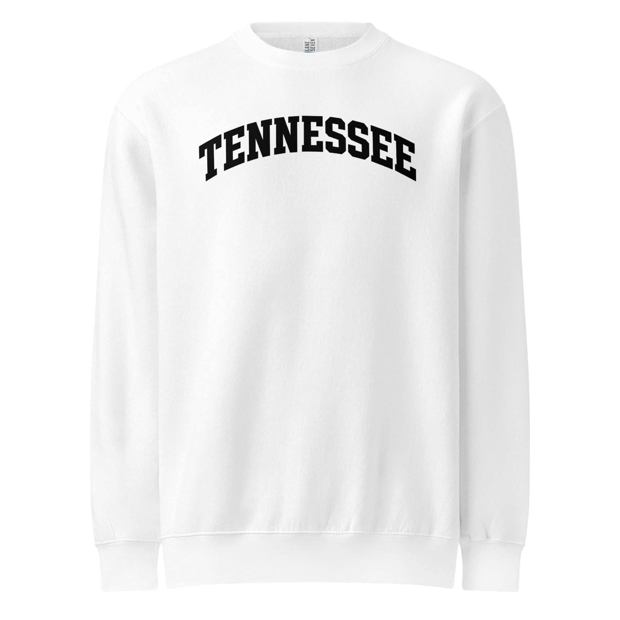 Tennessee Crewneck Sweatshirt | Arched Block Letter Design | Premium Fit - Bluegrass Elite Apparel LLC