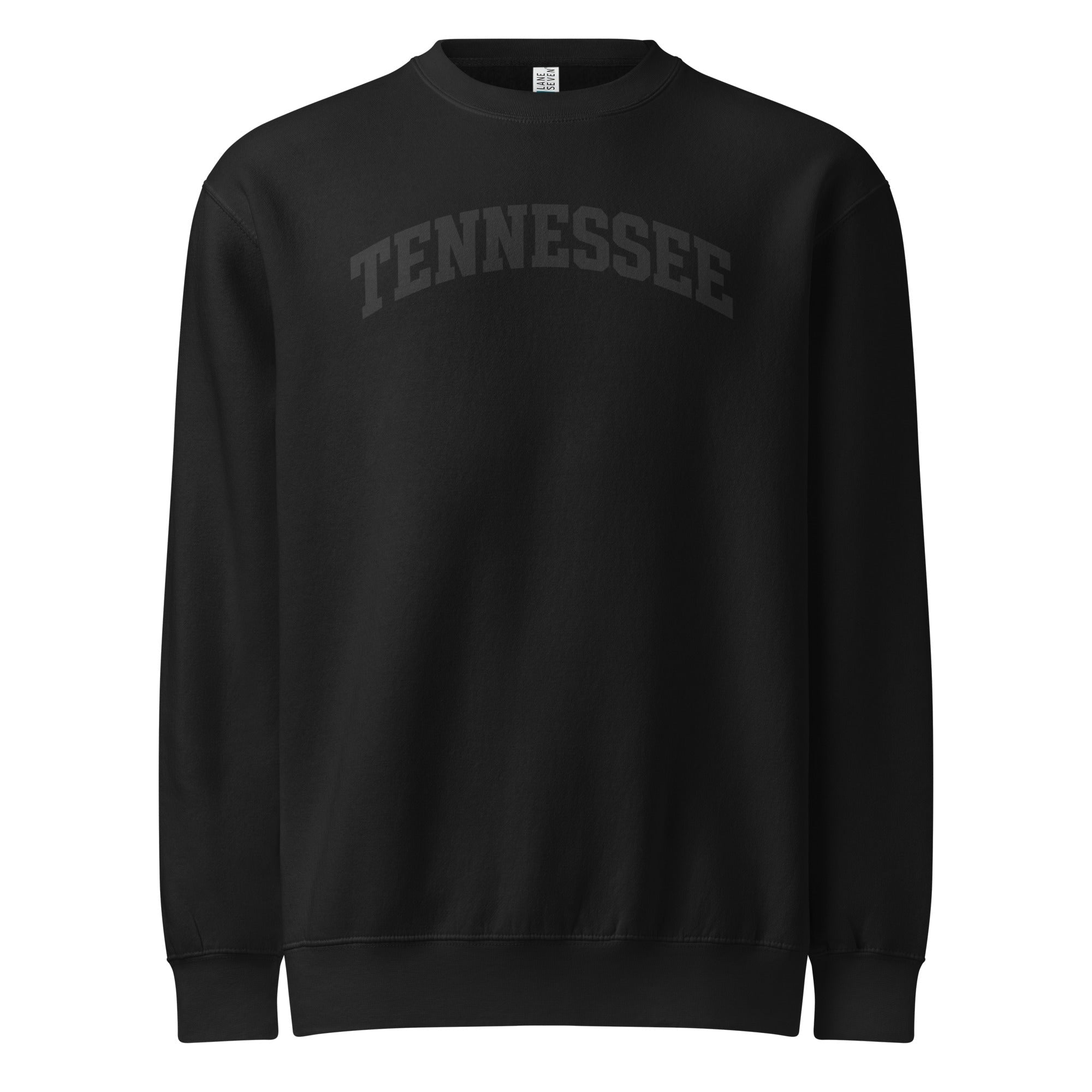 Tennessee Crewneck Sweatshirt | Arched Block Letter Design | Premium Fit - Bluegrass Elite Apparel LLC