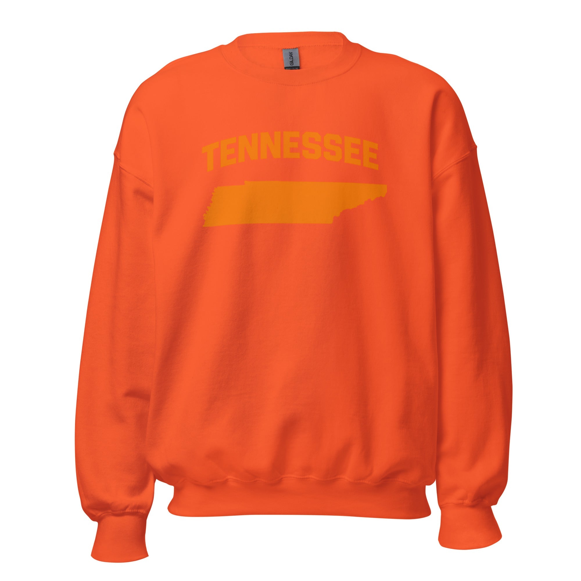 Tennessee Crewneck Sweatshirt | Bold Orange State Design - Bluegrass Elite Apparel LLC