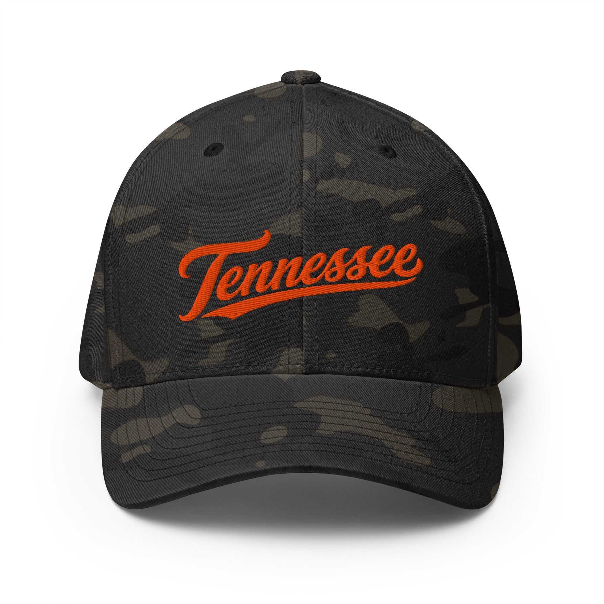 Tennessee Script Hat | Retro Orange Twill Cap | Stretch Fit - Bluegrass Elite Apparel LLC