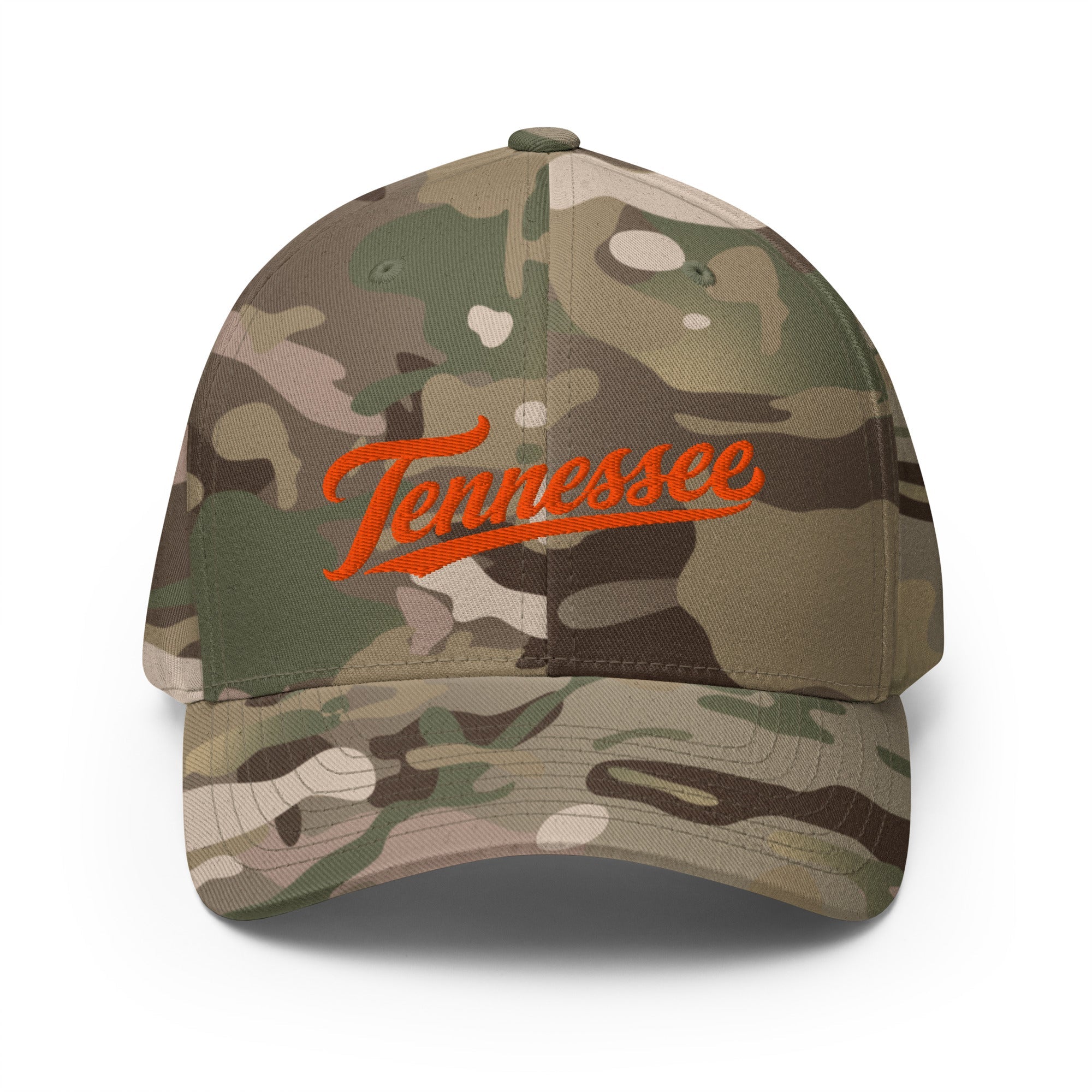 Tennessee Script Hat | Retro Orange Twill Cap | Stretch Fit - Bluegrass Elite Apparel LLC