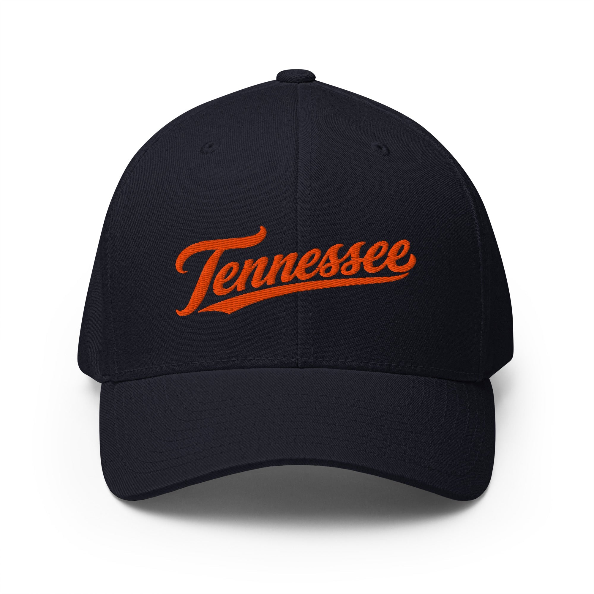 Tennessee Script Hat | Retro Orange Twill Cap | Stretch Fit - Bluegrass Elite Apparel LLC