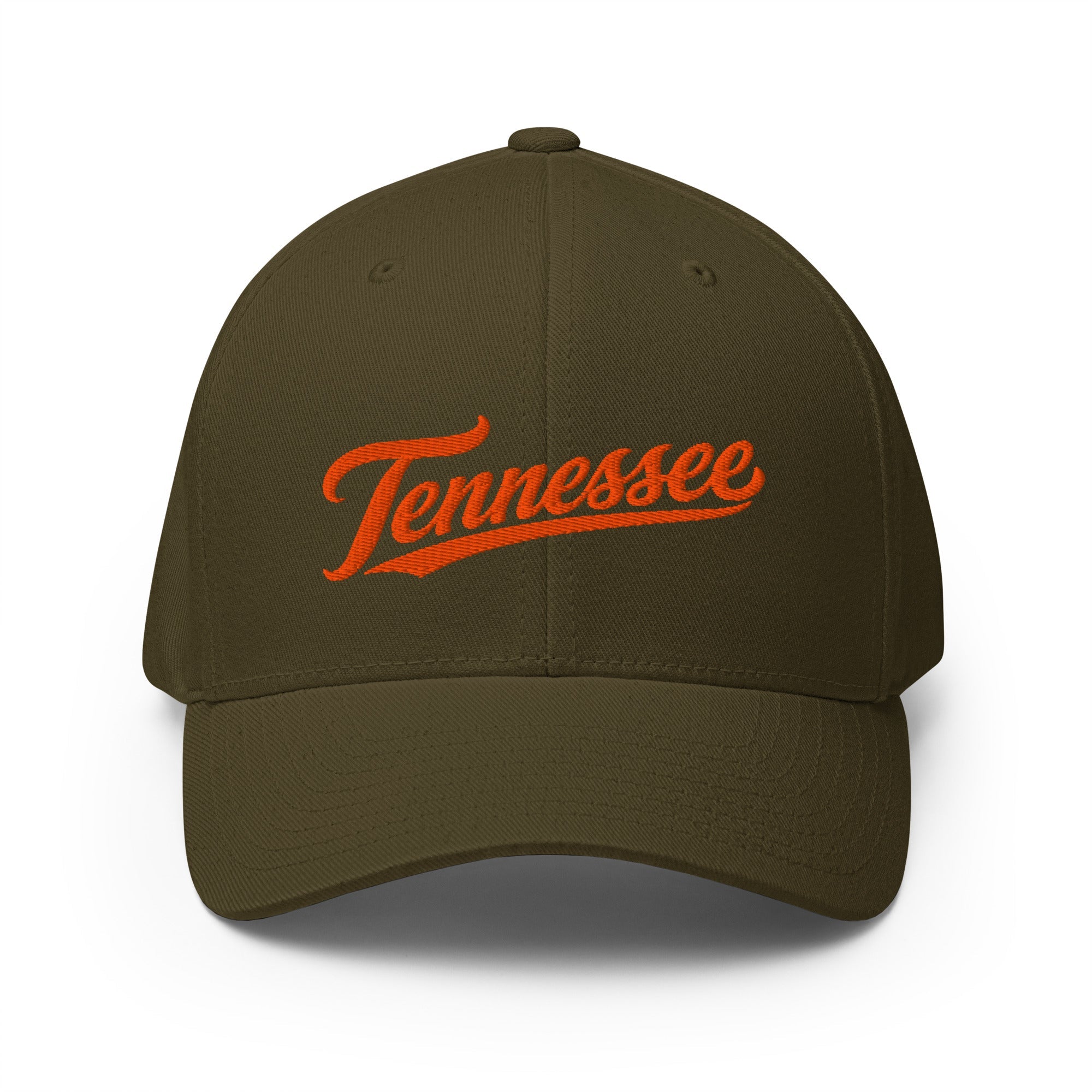 Tennessee Script Hat | Retro Orange Twill Cap | Stretch Fit - Bluegrass Elite Apparel LLC