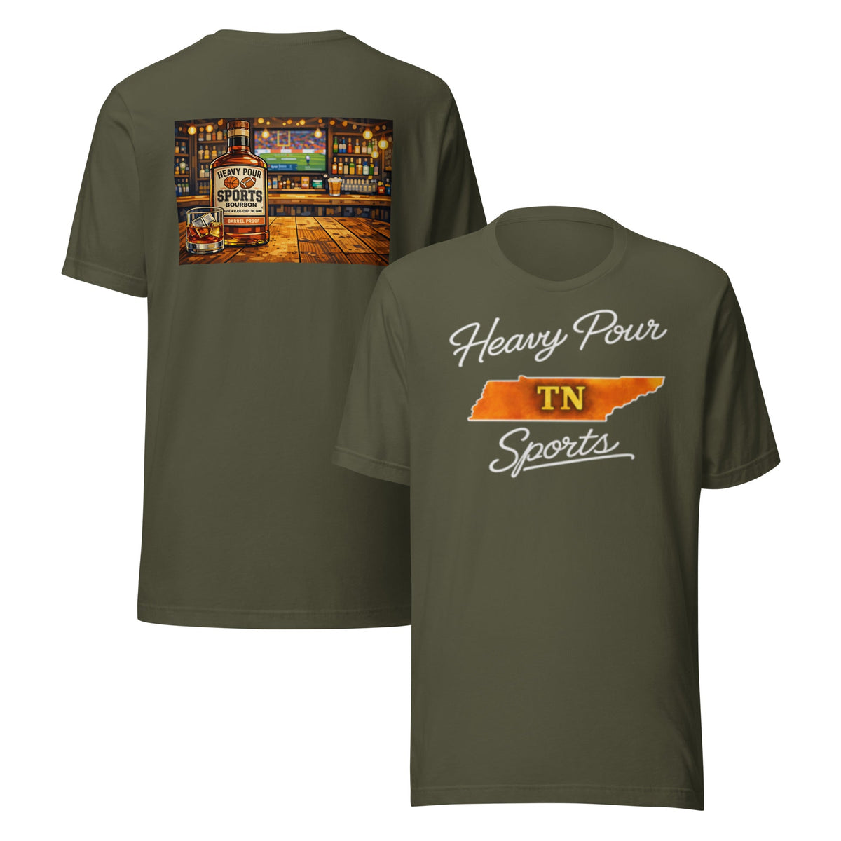Tennessee Sports T-Shirt | Heavy Pour TN Design | Classic Cotton - Bluegrass Elite Apparel LLC