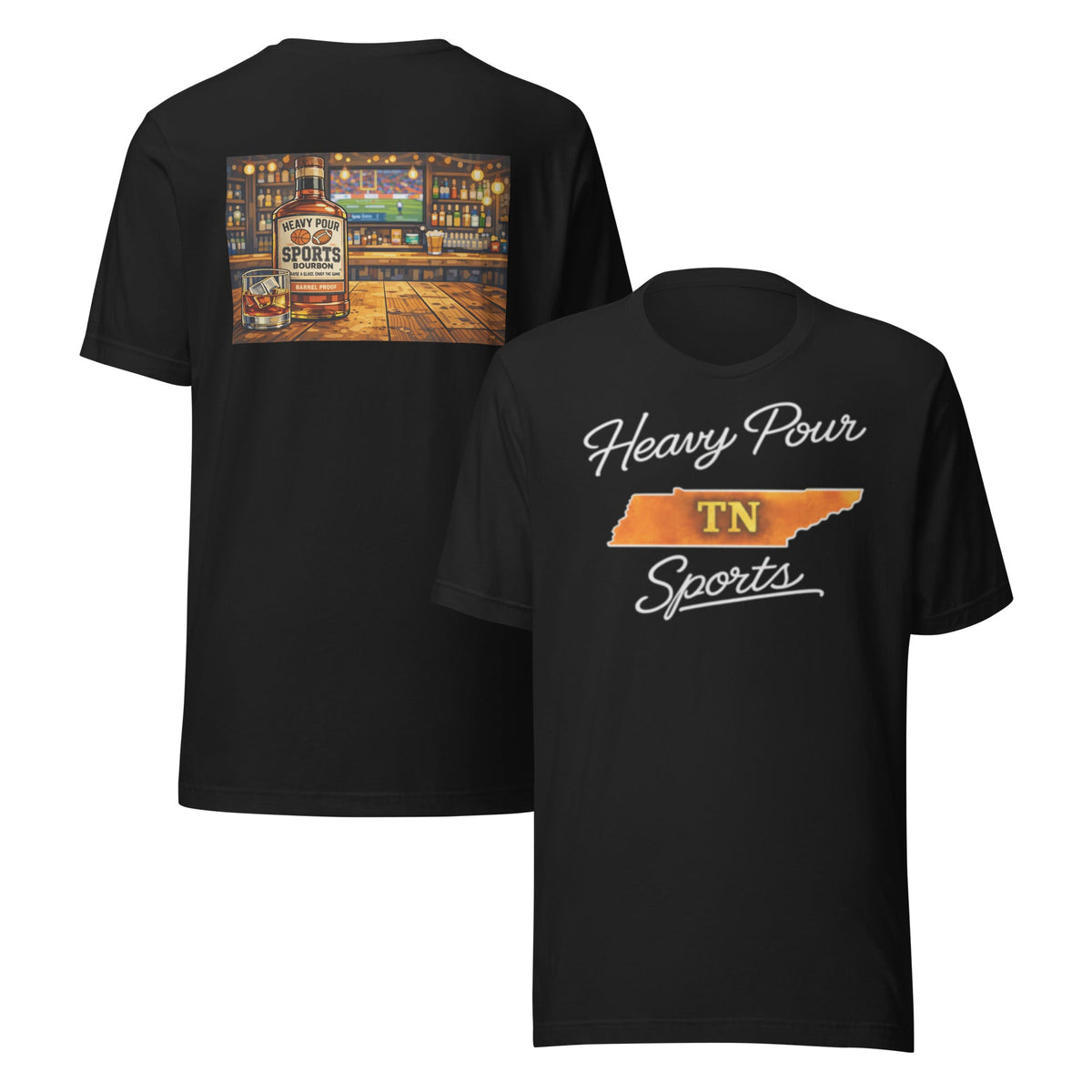 Tennessee Sports T-Shirt | Heavy Pour TN Design | Classic Cotton - Bluegrass Elite Apparel LLC