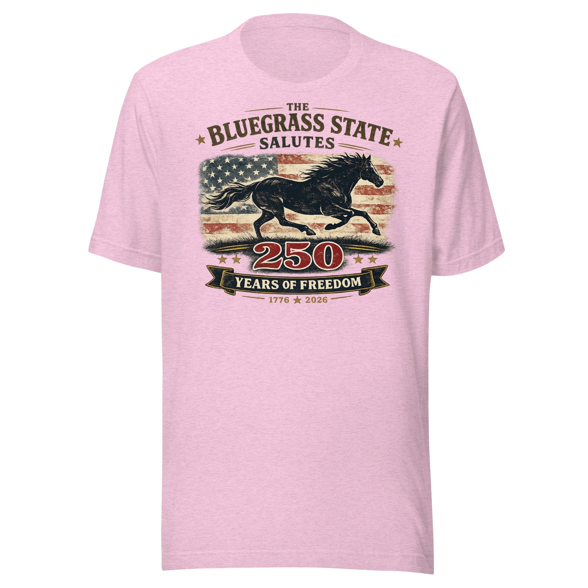 The Bluegrass State Salutes 250 Years of Freedom T-Shirt | Running Horse Heritage Design | Classic - Bluegrass Elite Apparel LLC