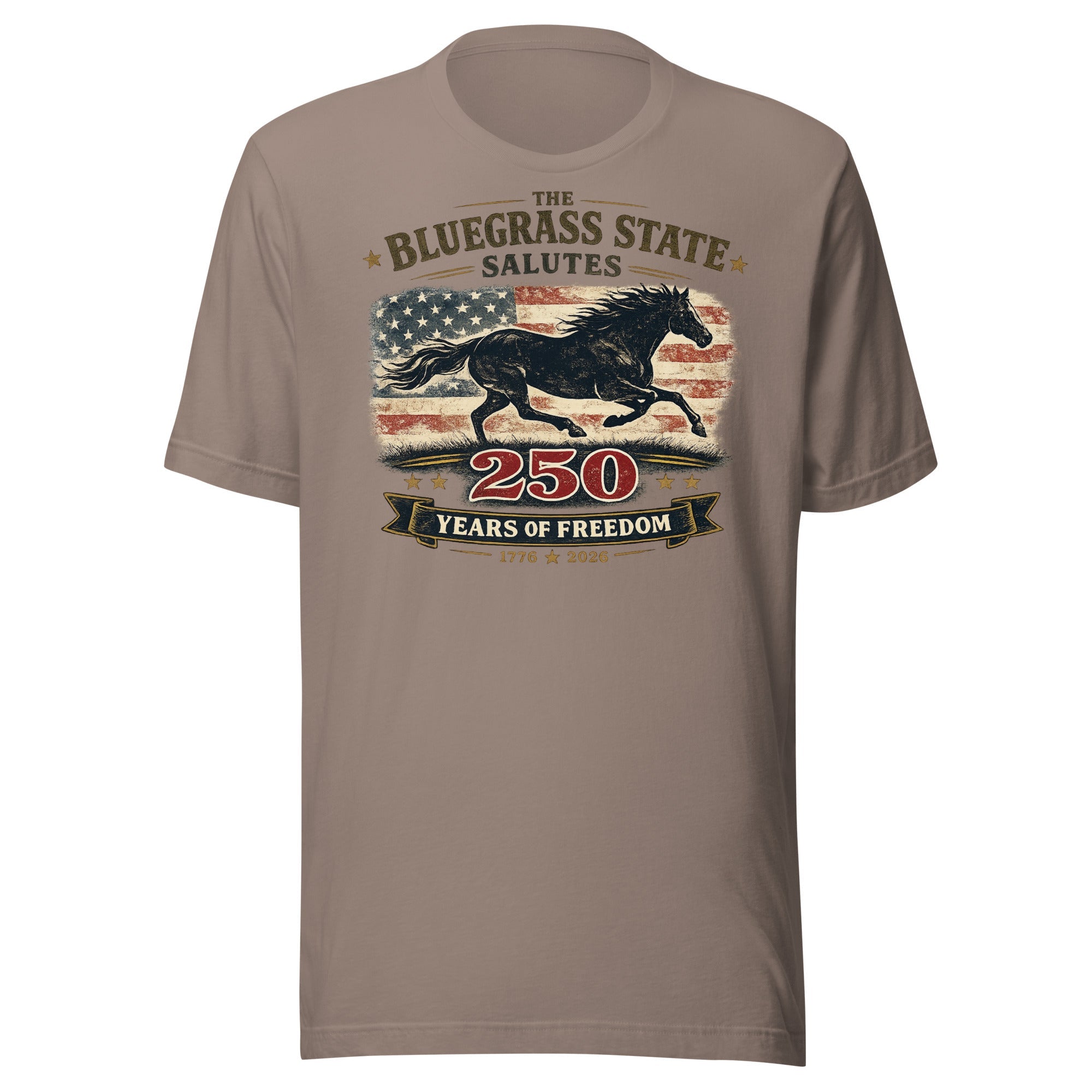The Bluegrass State Salutes 250 Years of Freedom T-Shirt | Running Horse Heritage Design | Classic - Bluegrass Elite Apparel LLC