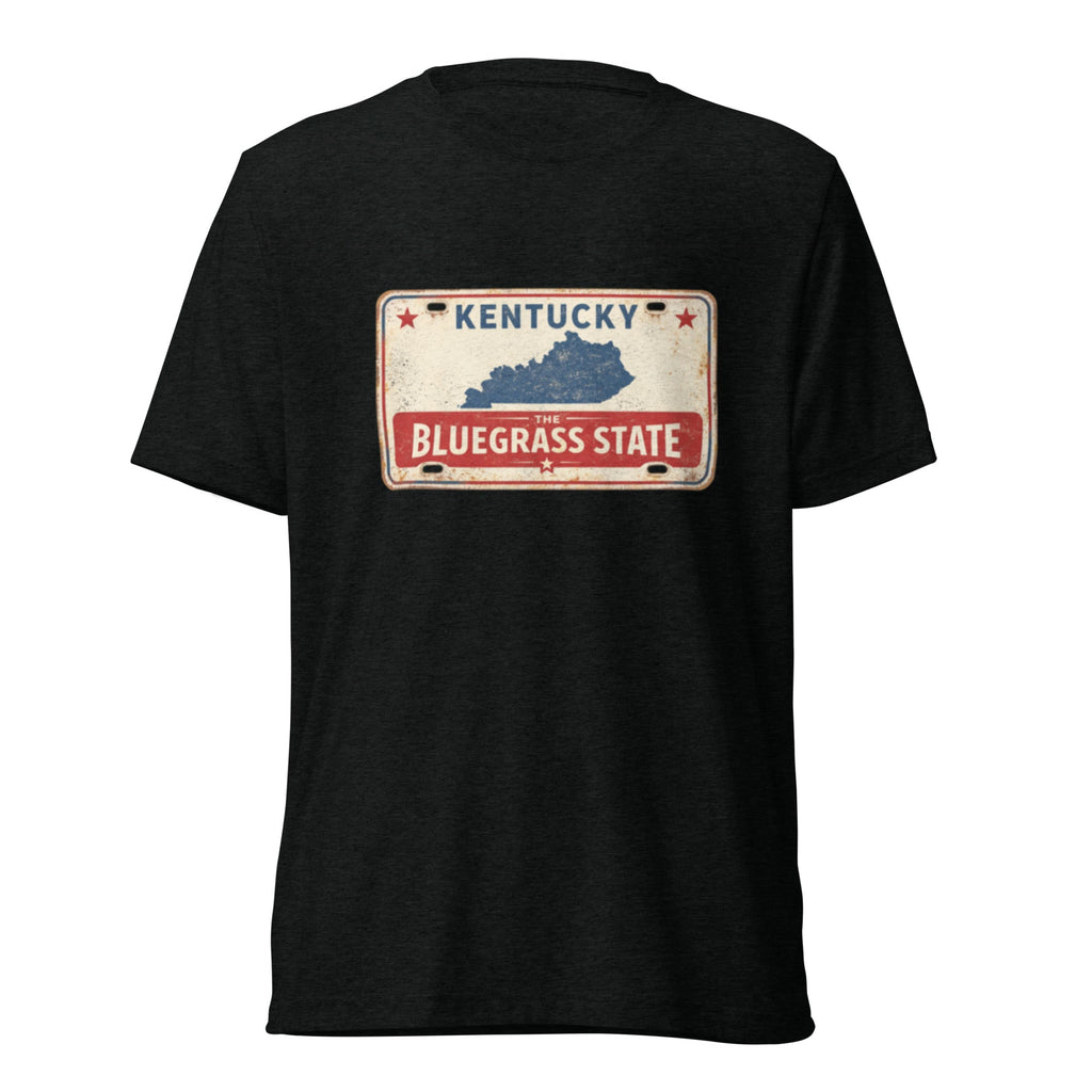 The Bluegrass State T-Shirt | Retro License Plate Design | Elite Tri - Blend - Bluegrass Elite Apparel LLC