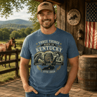 Three Things Born in Kentucky Heritage T-Shirt | Thoroughbreds Bourbon Patriots Design | Classic - Bluegrass Elite Apparel LLC