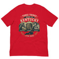 Three Things Born in Kentucky Heritage T-Shirt | Thoroughbreds Bourbon Patriots Design | Classic - Bluegrass Elite Apparel LLC