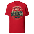 Three Things Born in Kentucky Heritage T-Shirt | Thoroughbreds Bourbon Patriots Design | Classic - Bluegrass Elite Apparel LLC
