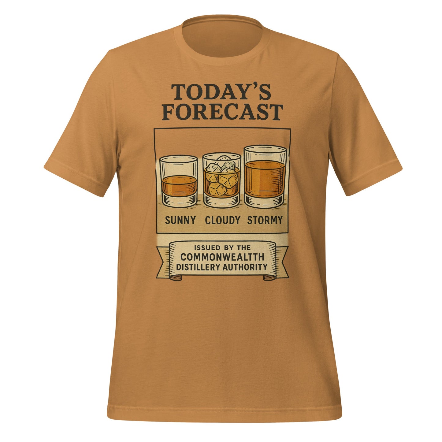 Today’s Forecast Whiskey T-Shirt | Illustrated Bourbon Weather Design | Classic Airlume Cotton - Bluegrass Elite Apparel LLC