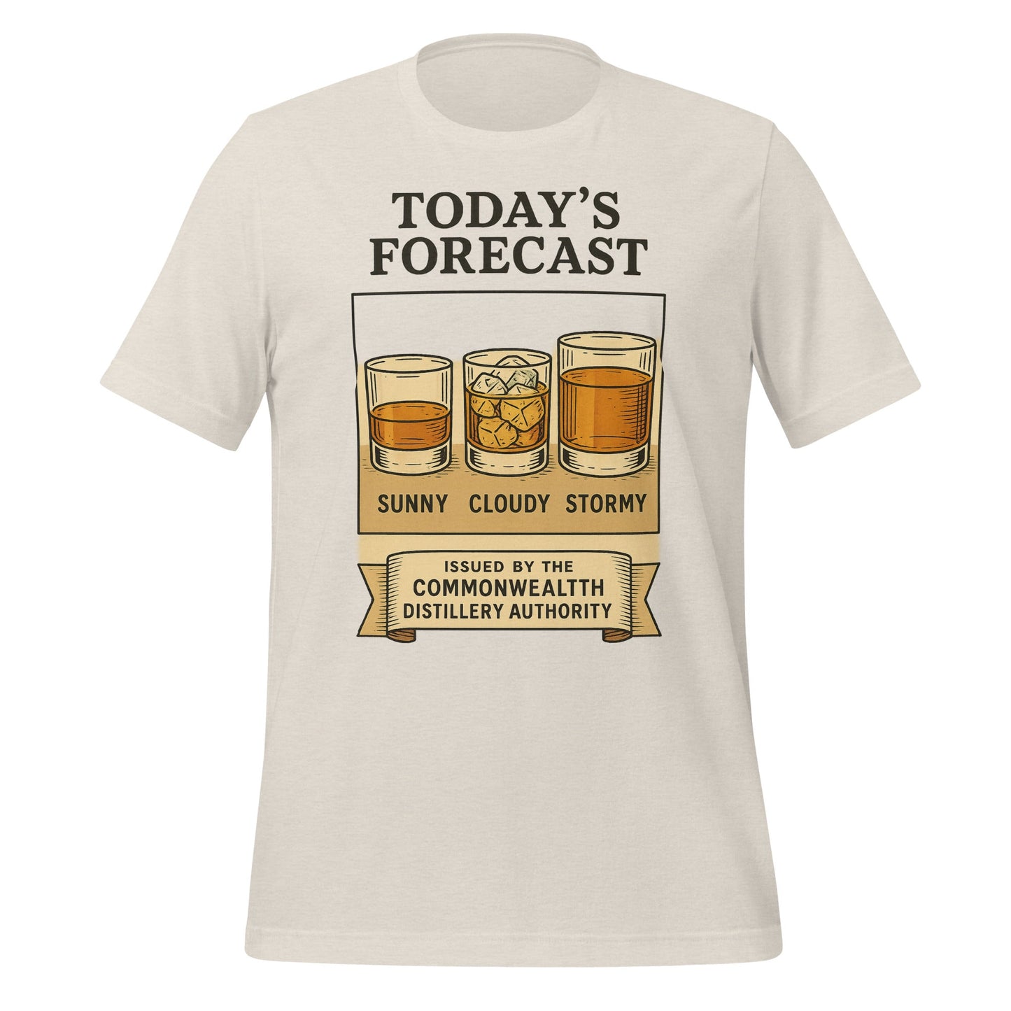 Today’s Forecast Whiskey T-Shirt | Illustrated Bourbon Weather Design | Classic Airlume Cotton - Bluegrass Elite Apparel LLC