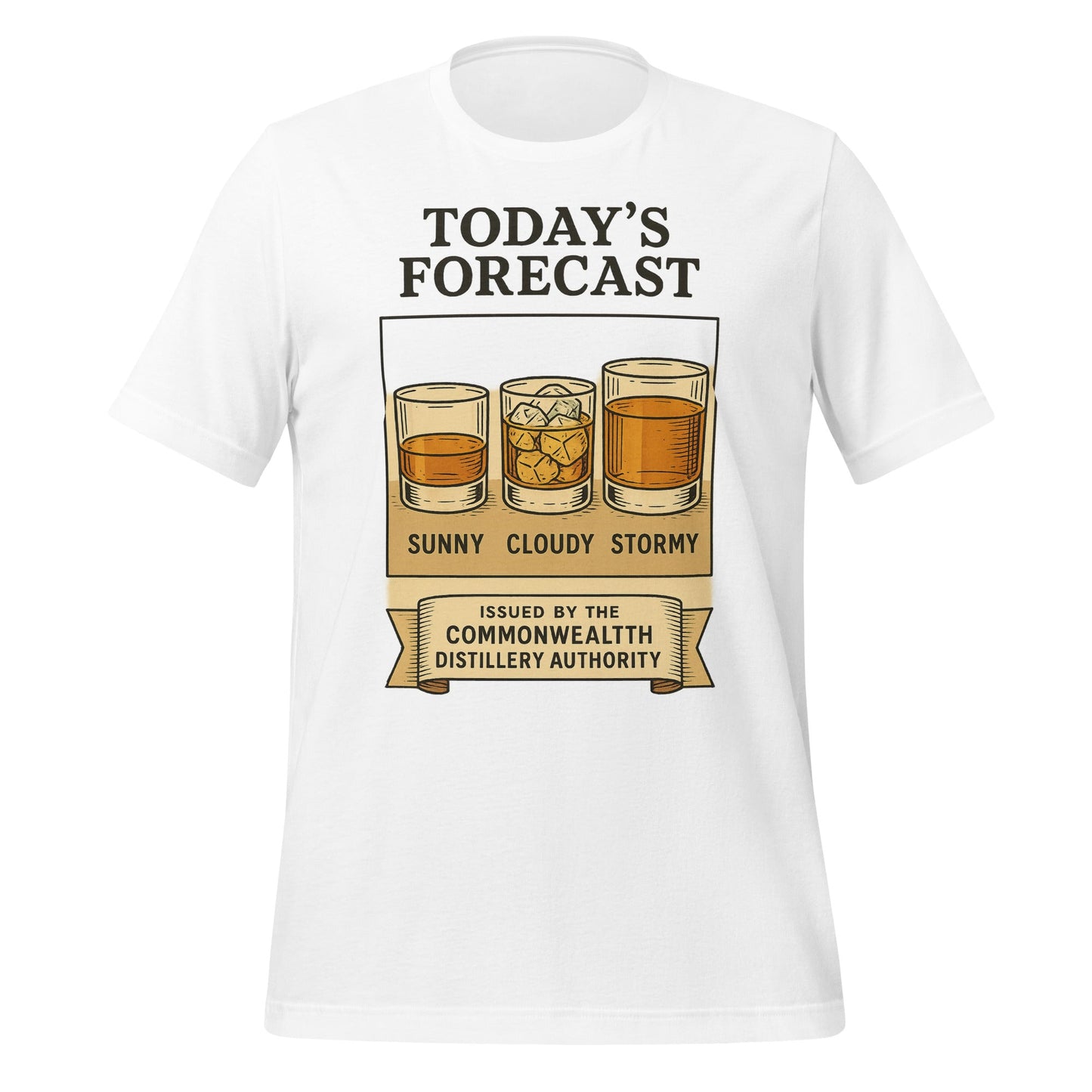 Today’s Forecast Whiskey T-Shirt | Illustrated Bourbon Weather Design | Classic Airlume Cotton - Bluegrass Elite Apparel LLC
