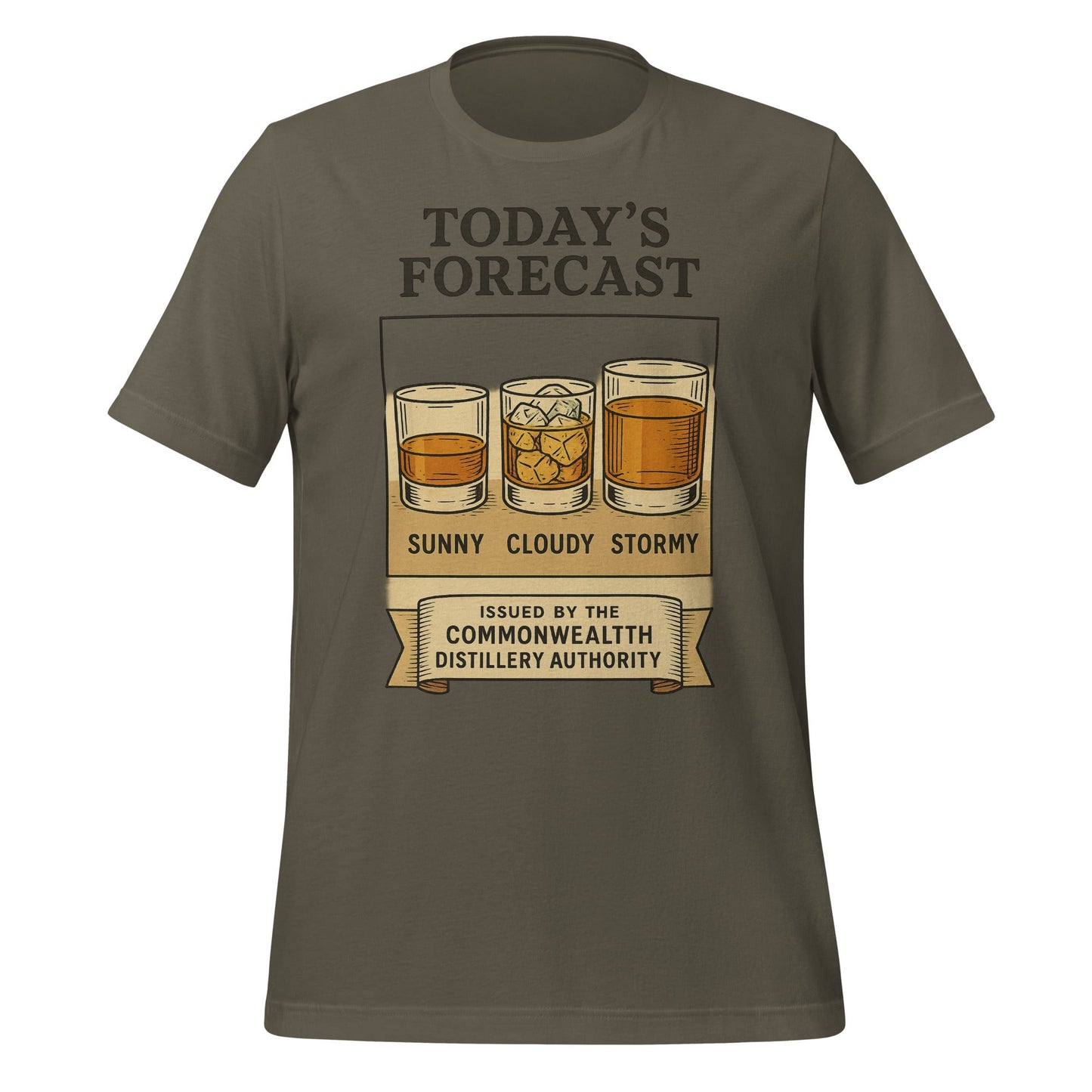Today’s Forecast Whiskey T-Shirt | Illustrated Bourbon Weather Design | Classic Airlume Cotton - Bluegrass Elite Apparel LLC